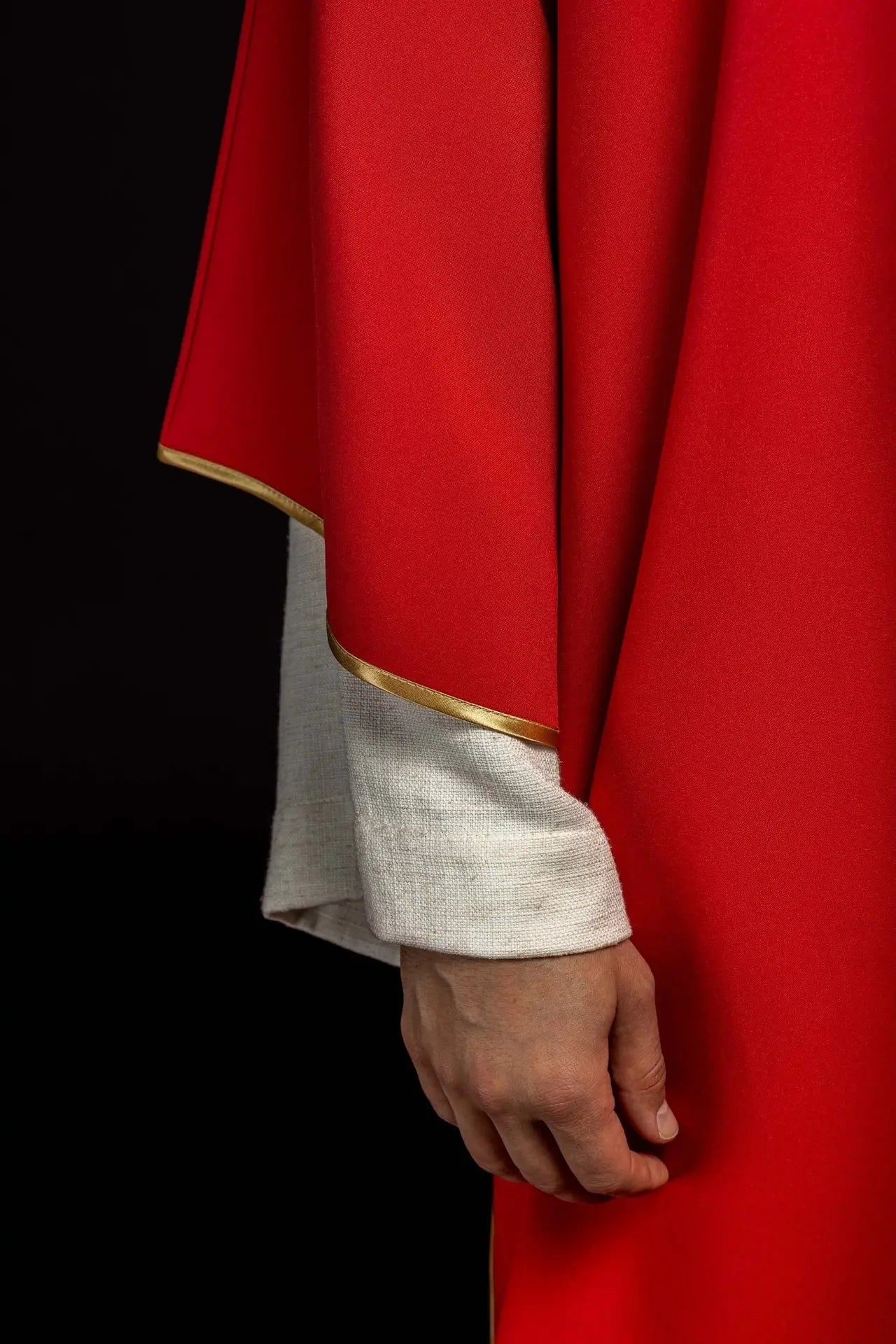 Red Dalmatic with Golden Pax Cross Embroidery