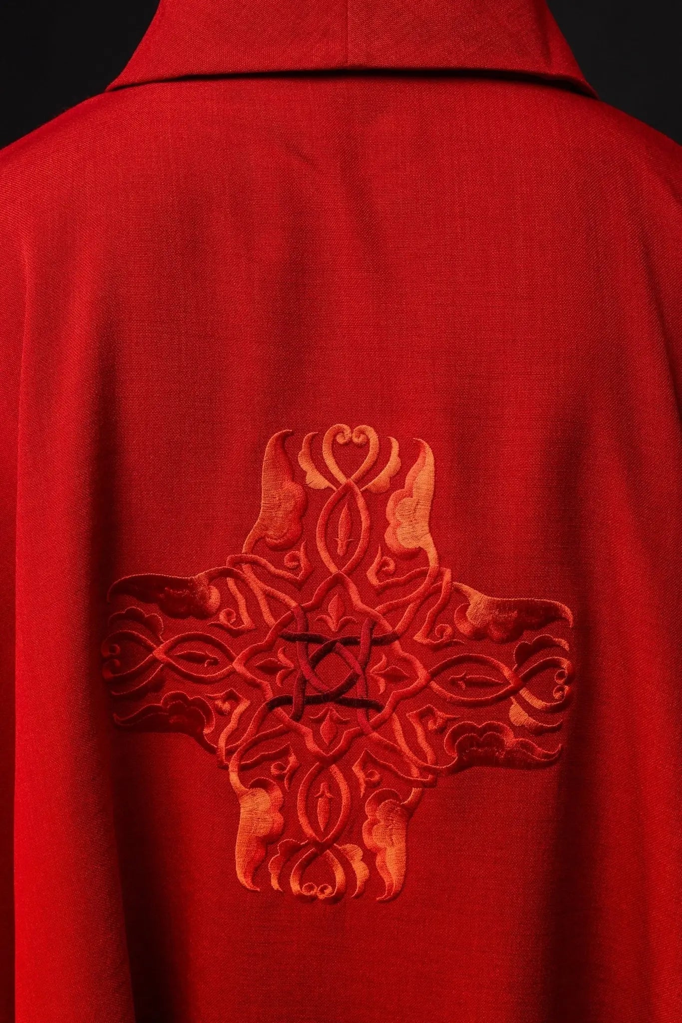Red chasuble with embroidery of the Cross