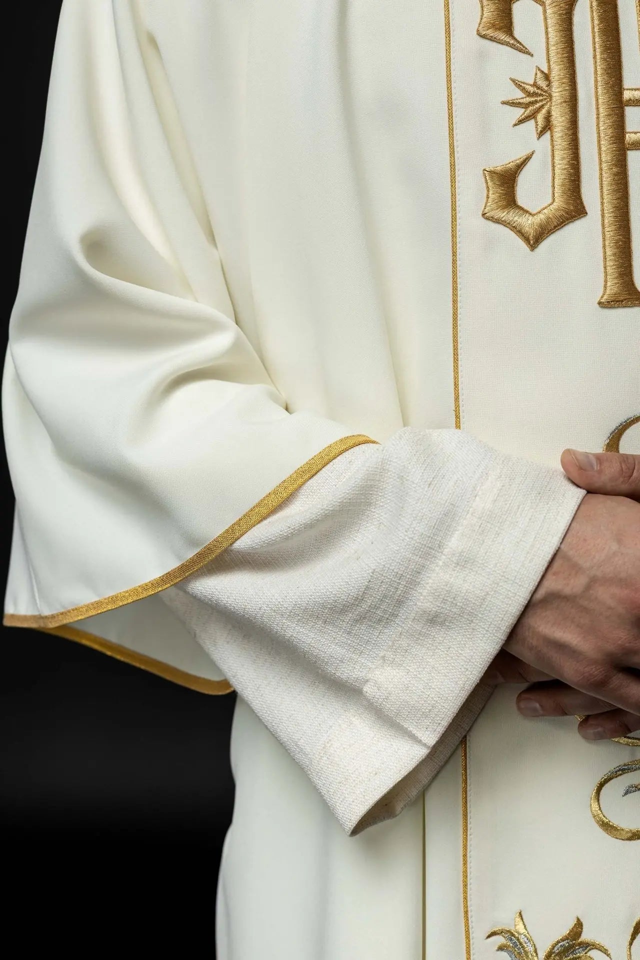 Ecru Dalmatic with Embroidered IHS Band