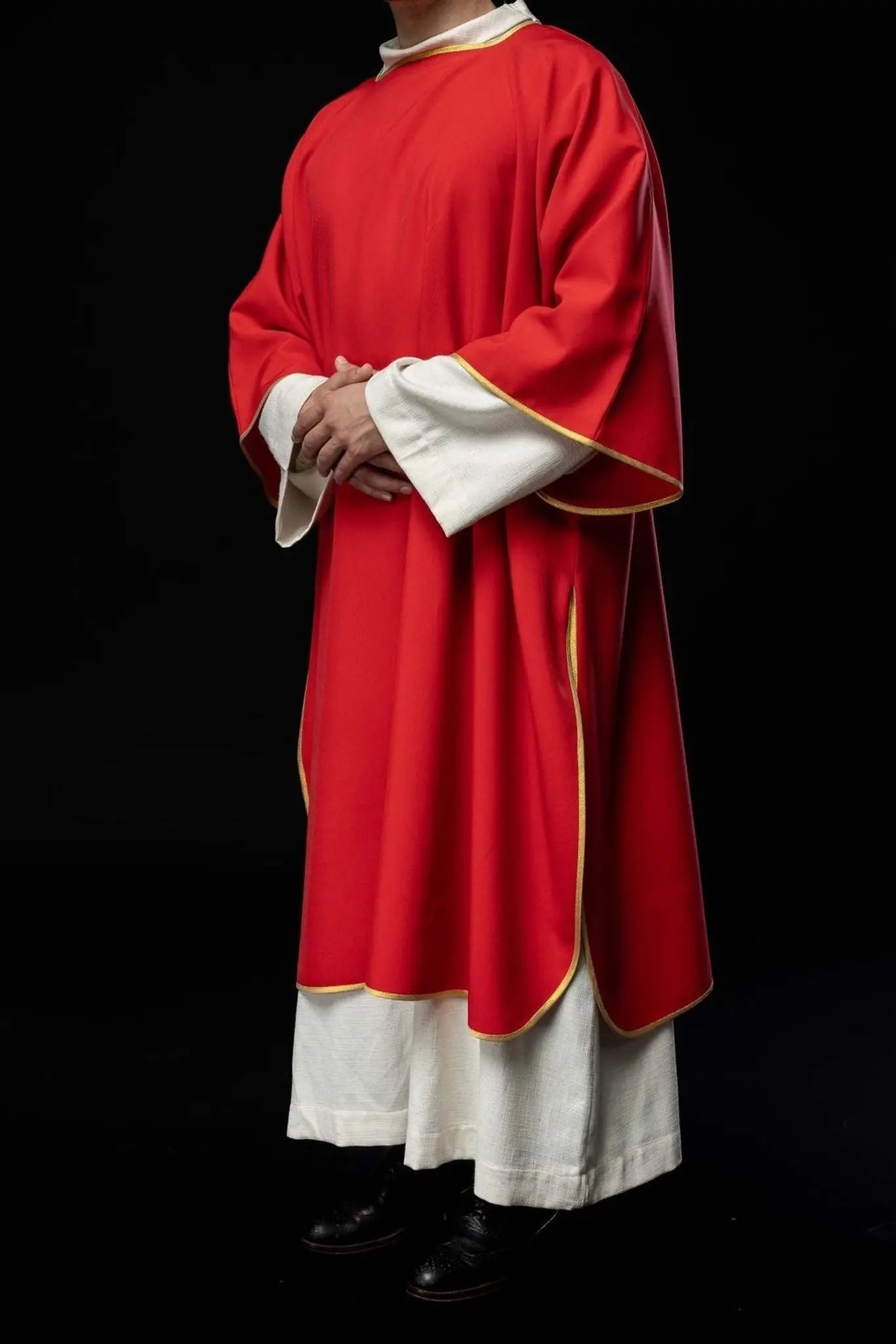 Plain Red Dalmatic with Gold Trim