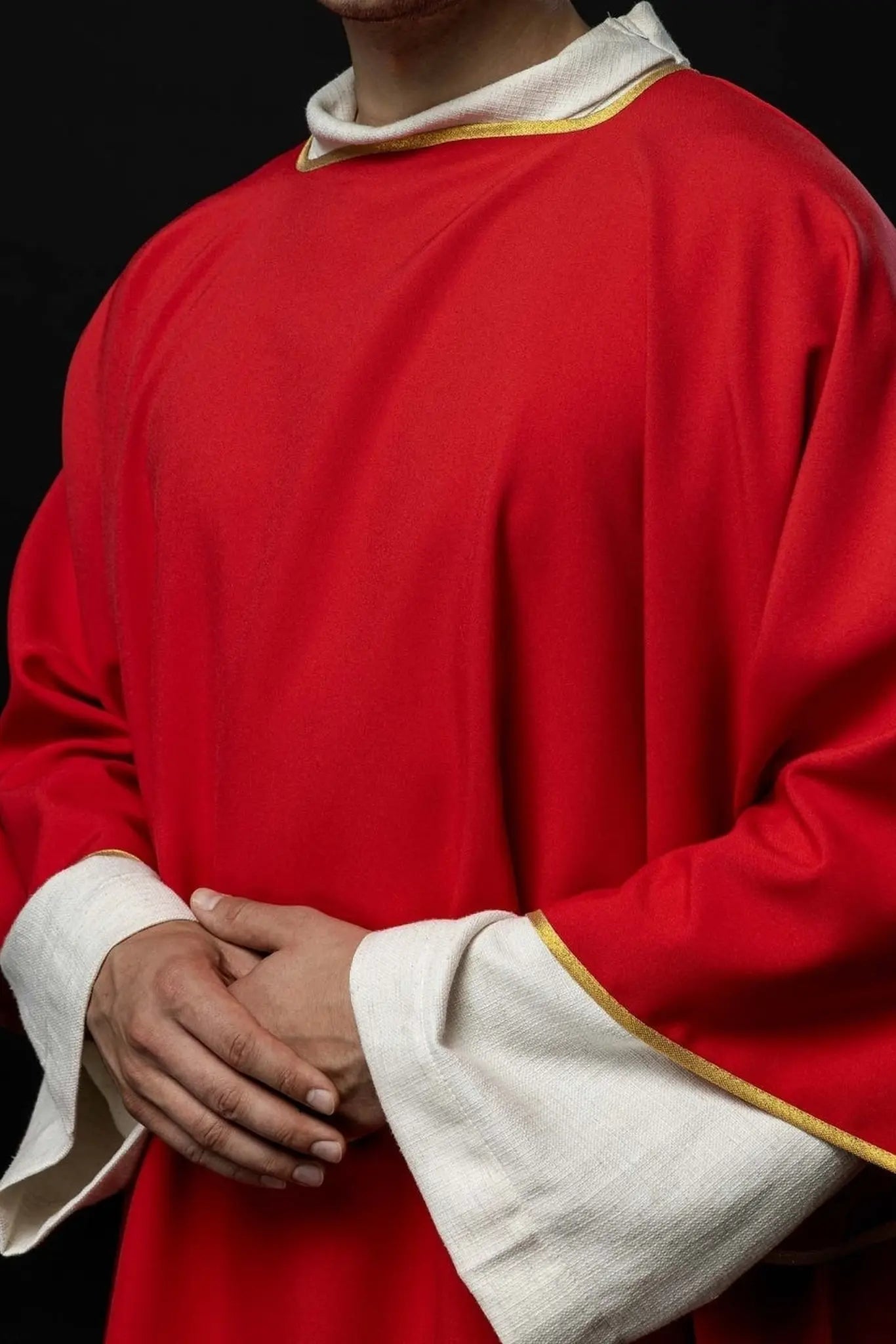 Plain Red Dalmatic with Gold Trim