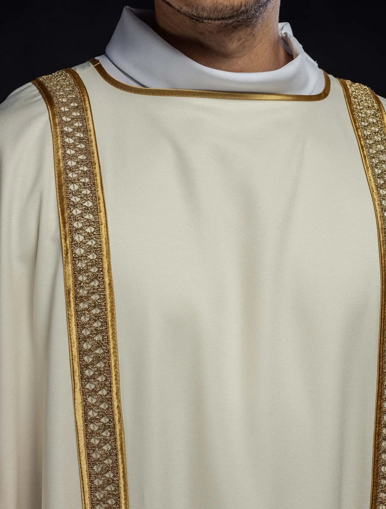 Ecru Dalmatic Decorated with Gold Bands
