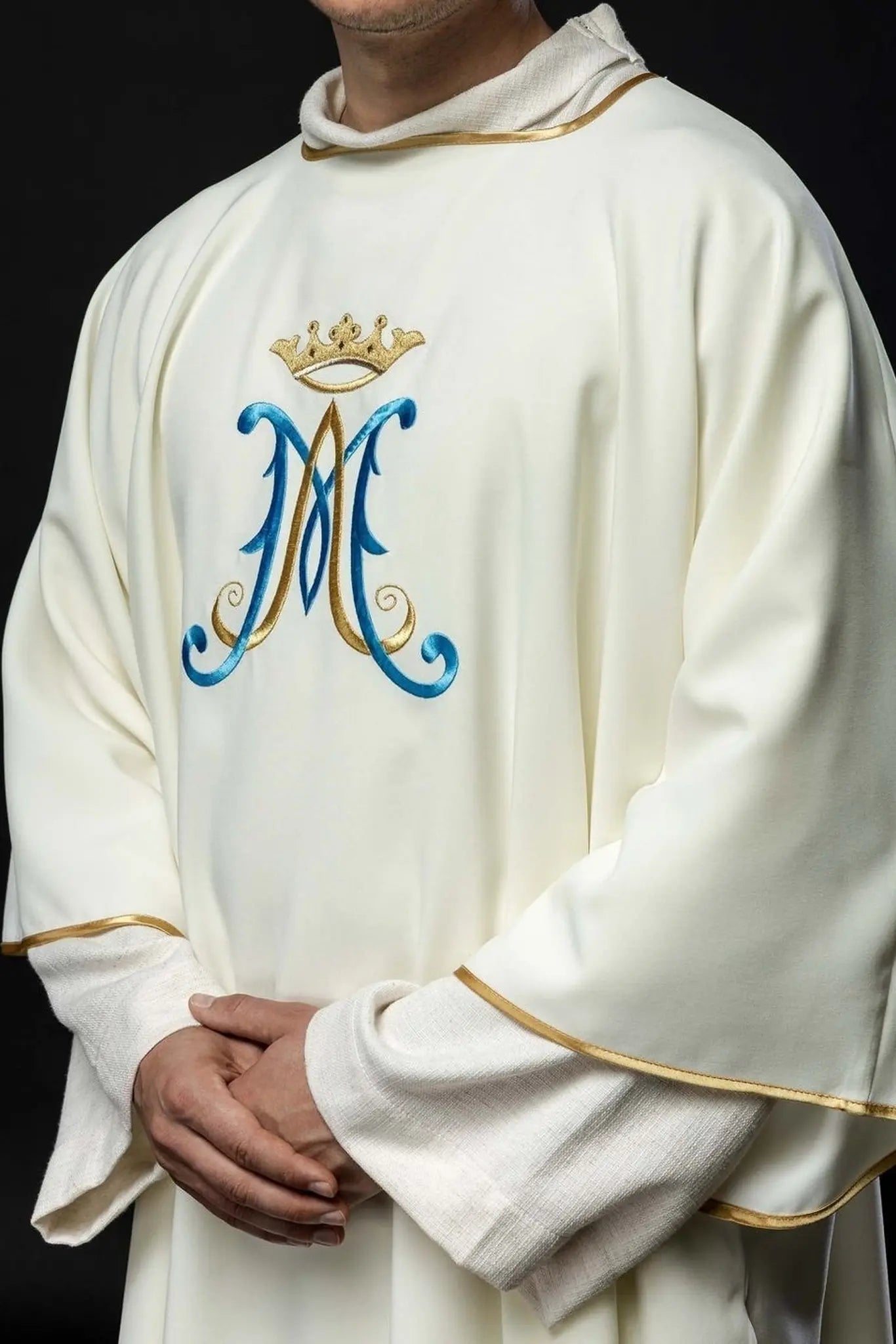 Ecru Dalmatic with Marian Embroidery