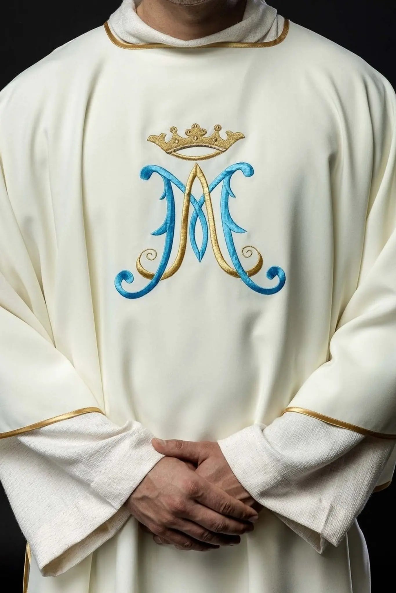 Ecru Dalmatic with Marian Embroidery