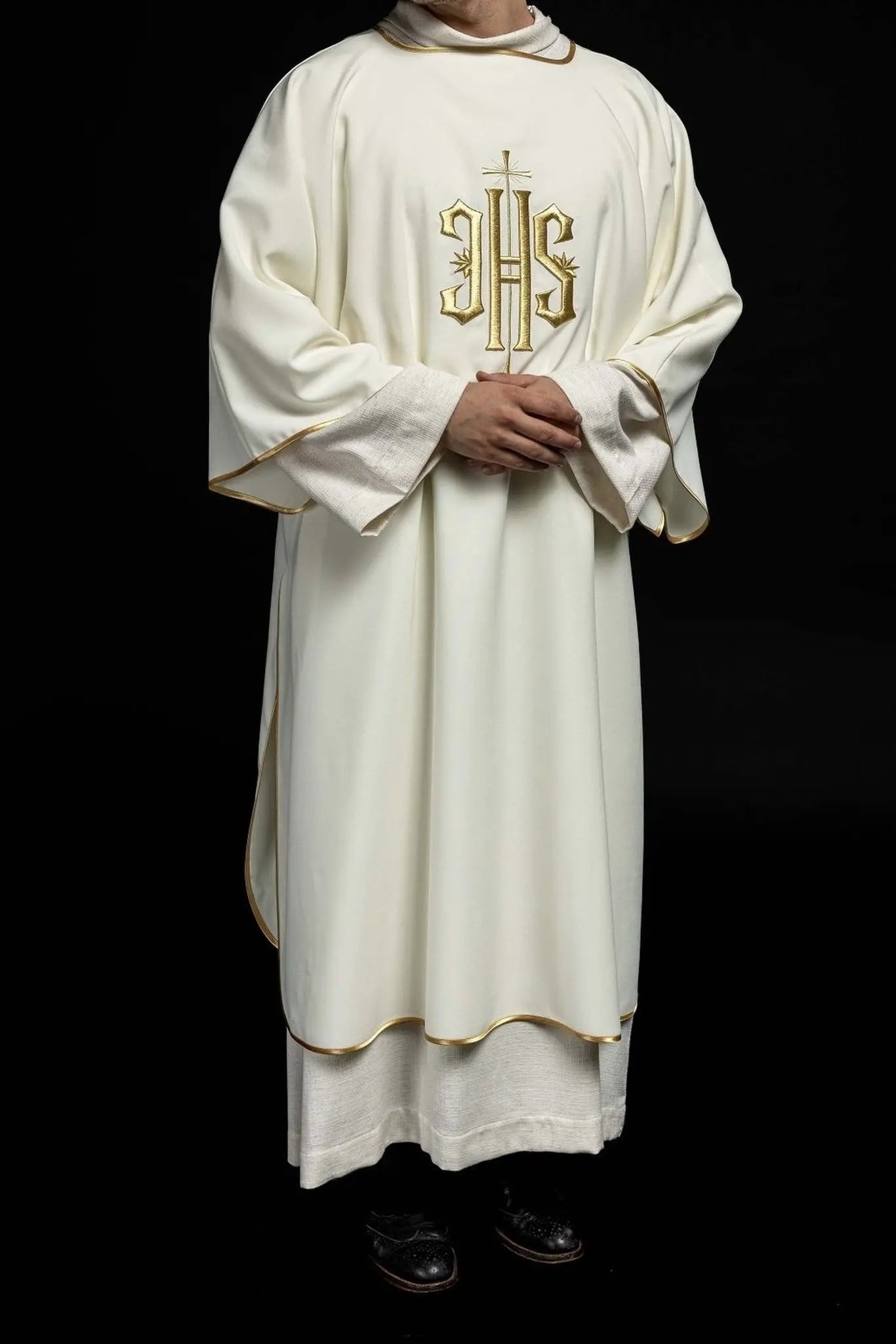 Dalmatica with gold IHS embroidery