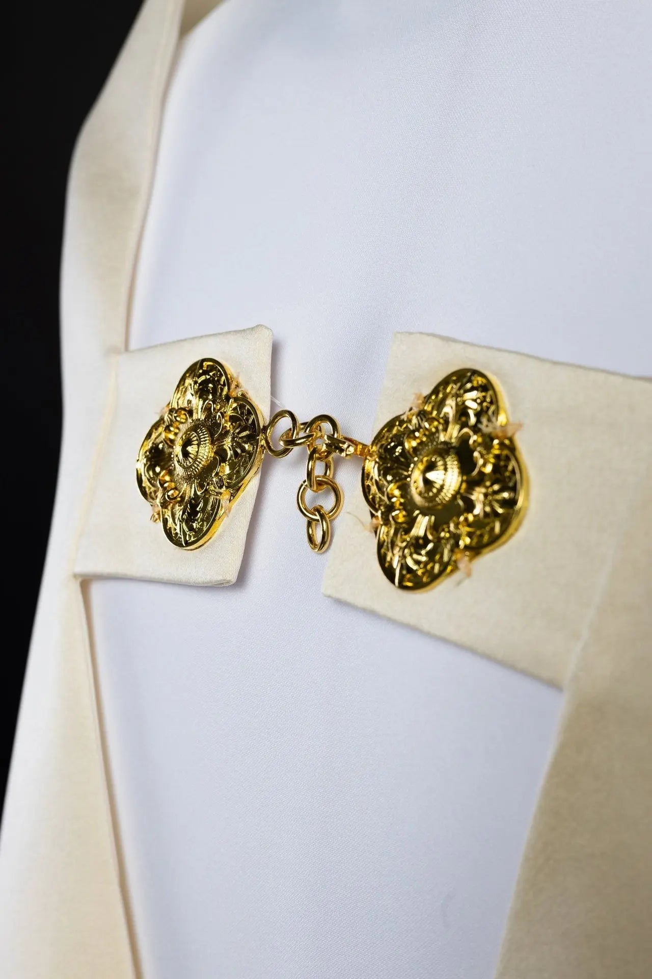 Ecru Liturgical Shoulder Veil with Embroidered Chalice Motif