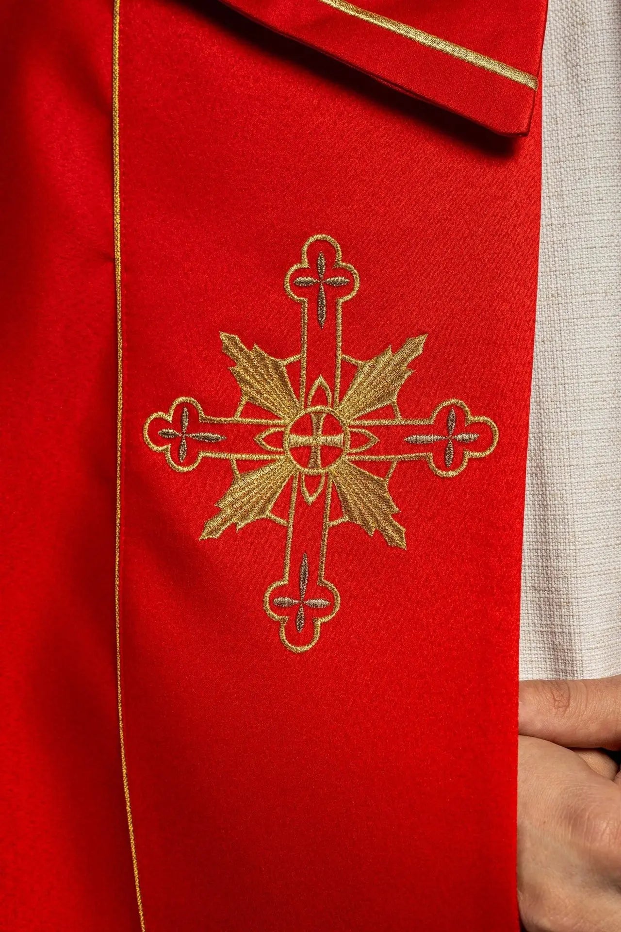 Eucharistic cape monogram IHS Red