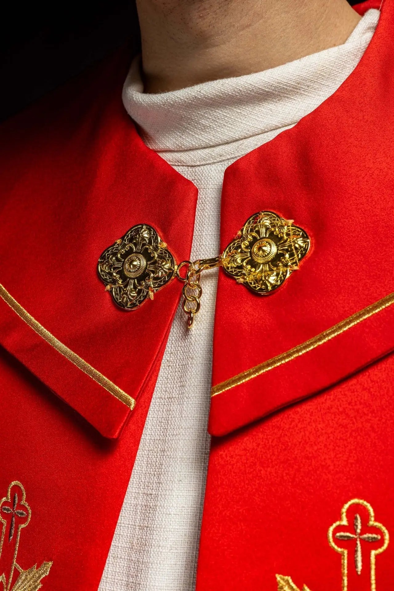 Eucharistic cape monogram IHS Red