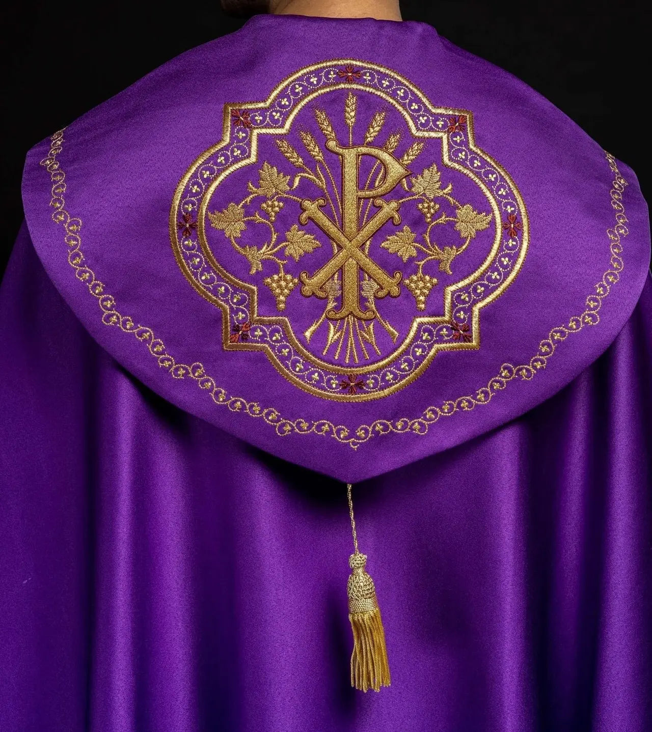 Eucharistic cape monogram PX in purple