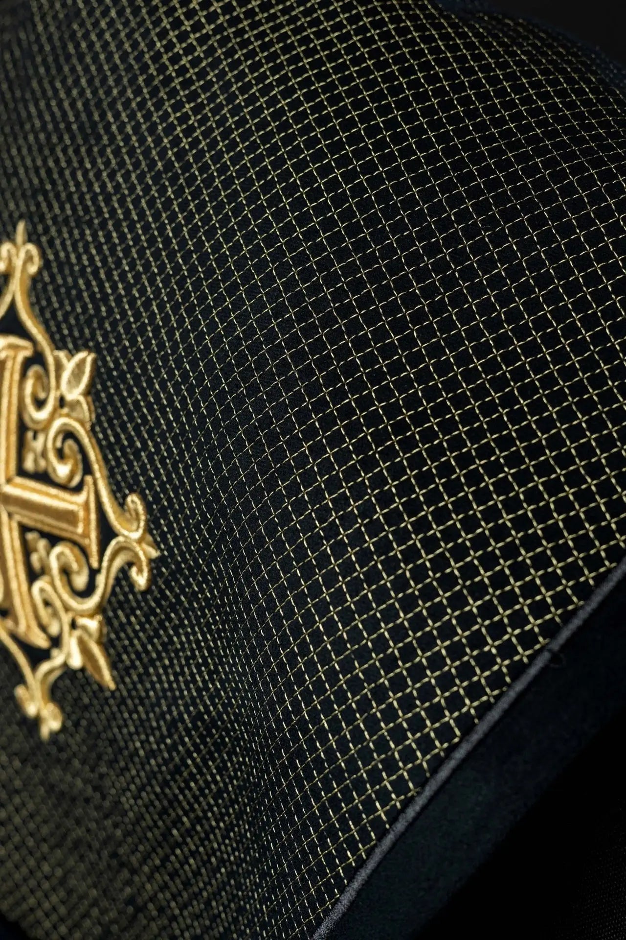 Liturgical cape with black velvet belt and embroidery of crosses