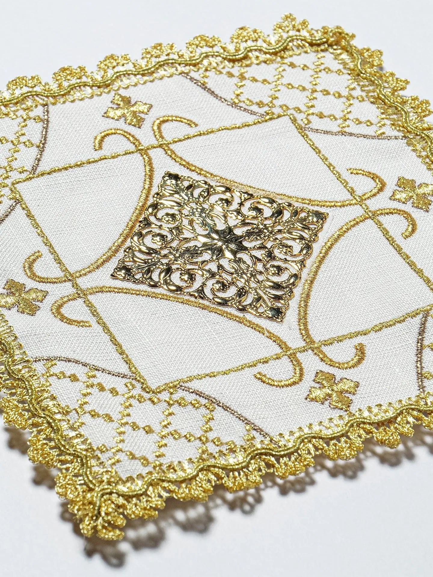 Richly Embroidered Chalice Set with IHS