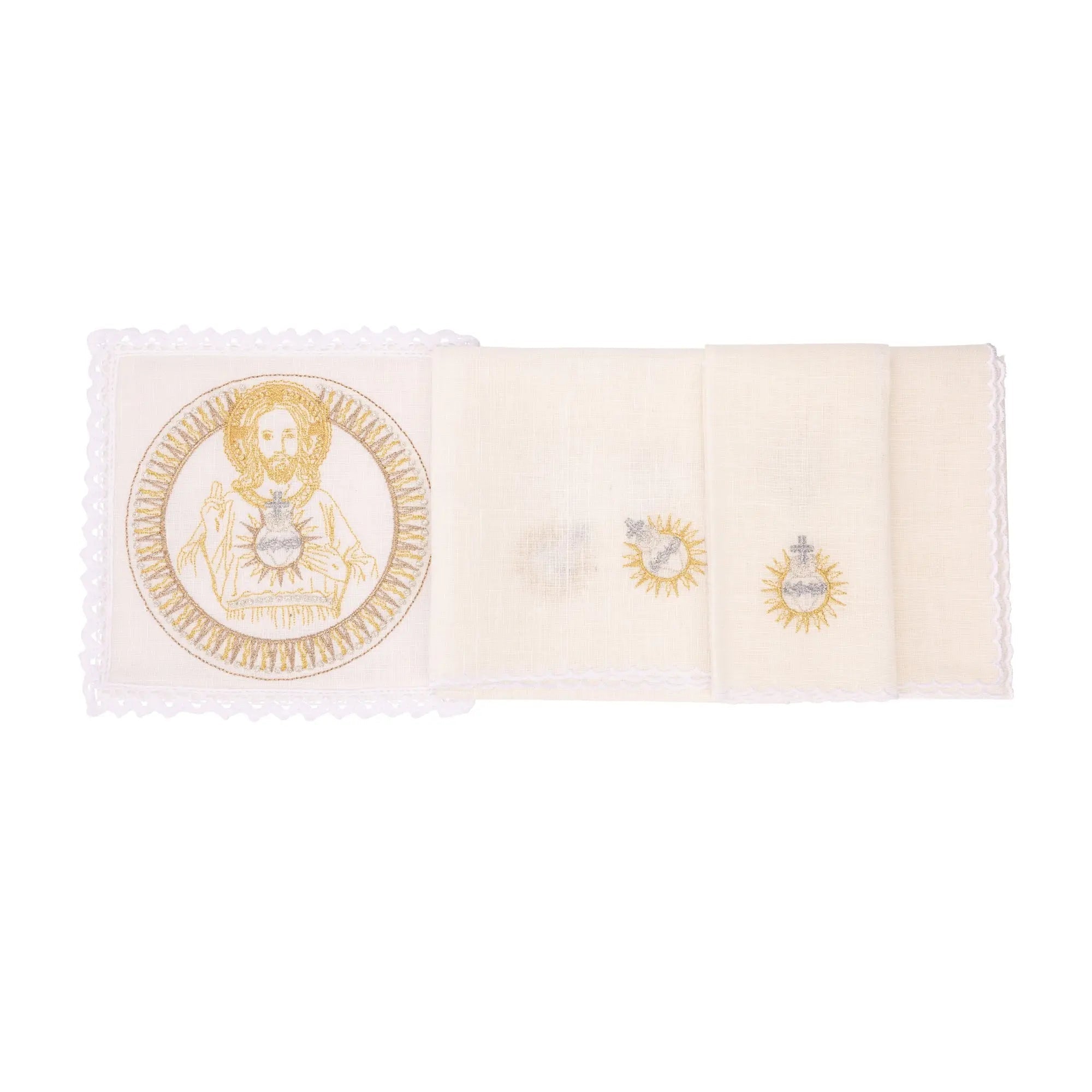 Linen embroidered chalice linen - HAFTINA ATELIER