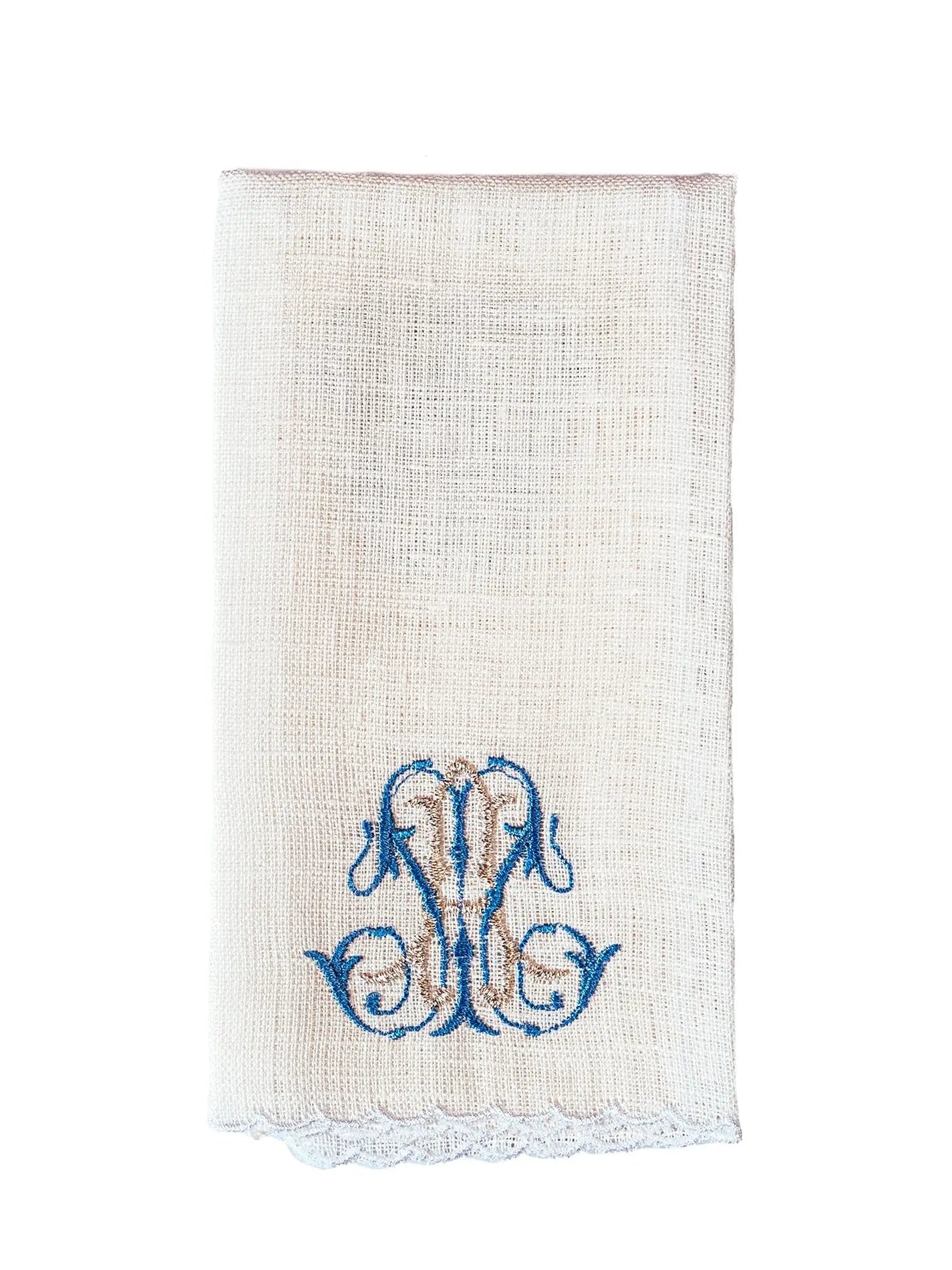 Linen chalice linen with blue Marian embroidery