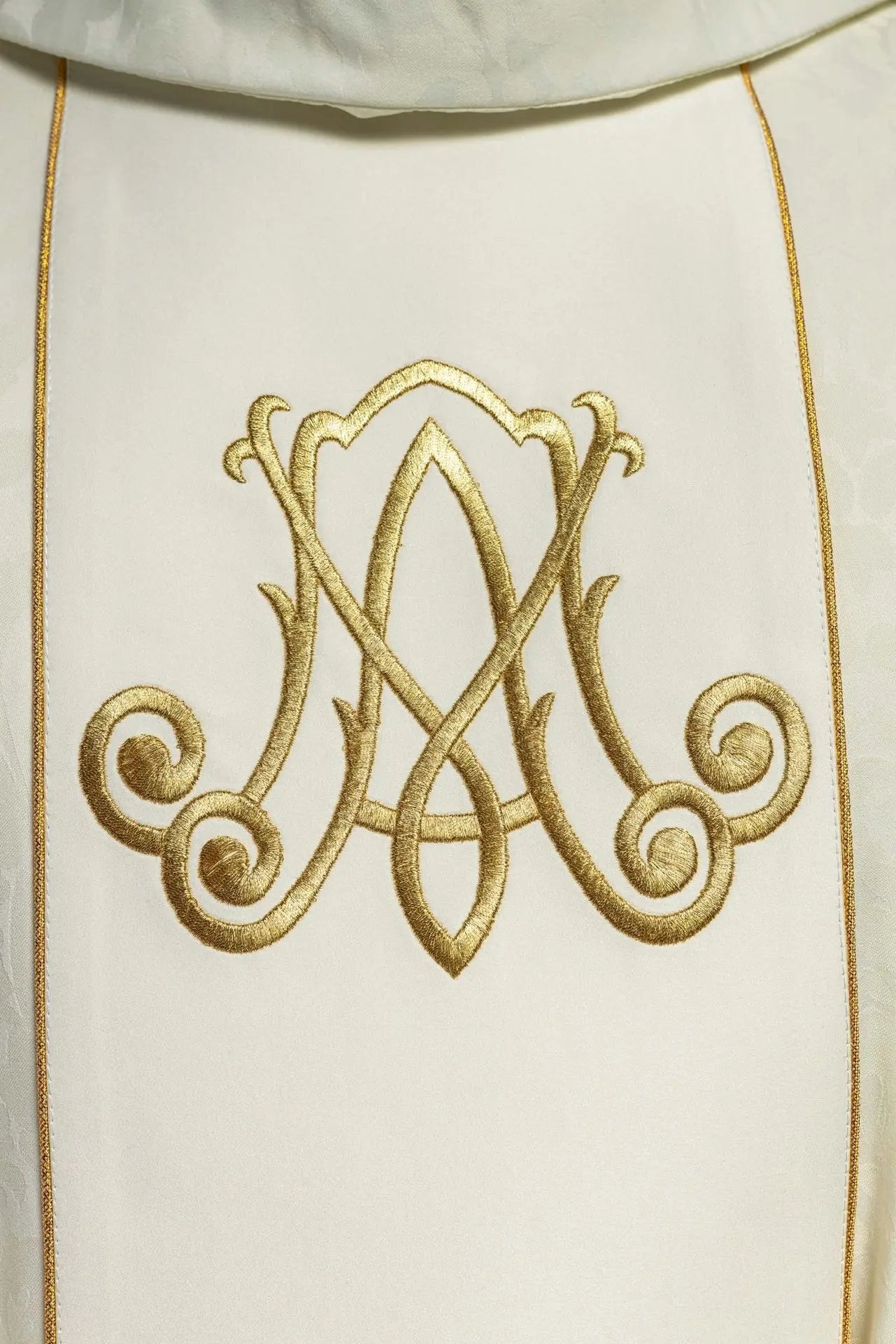 Marian liturgical chasuble with embroidered lilies
