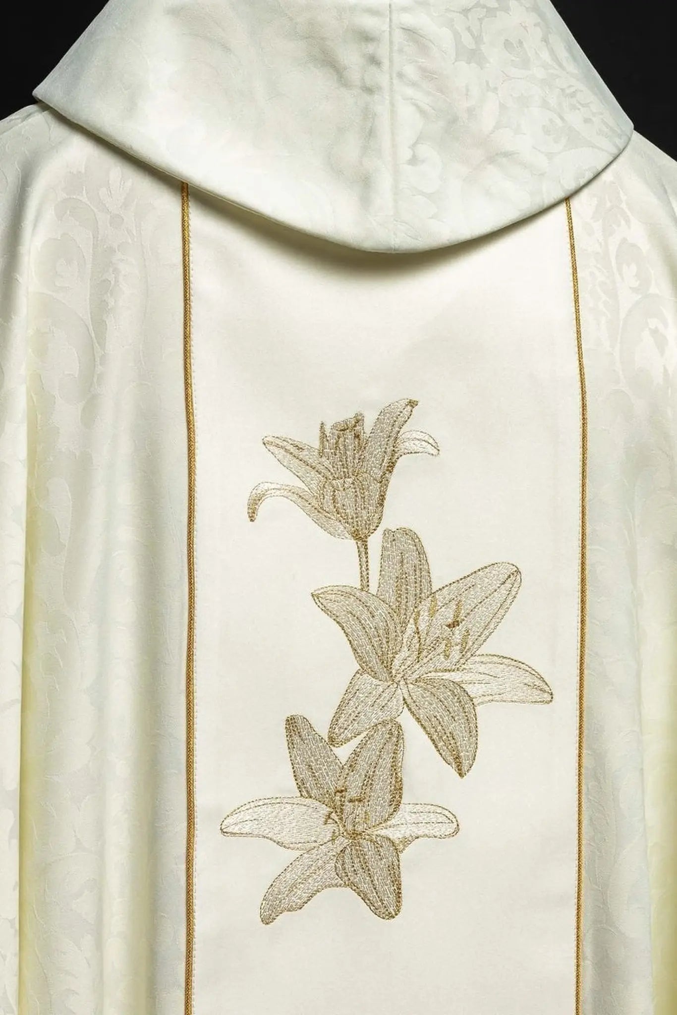 Marian liturgical chasuble with embroidered lilies