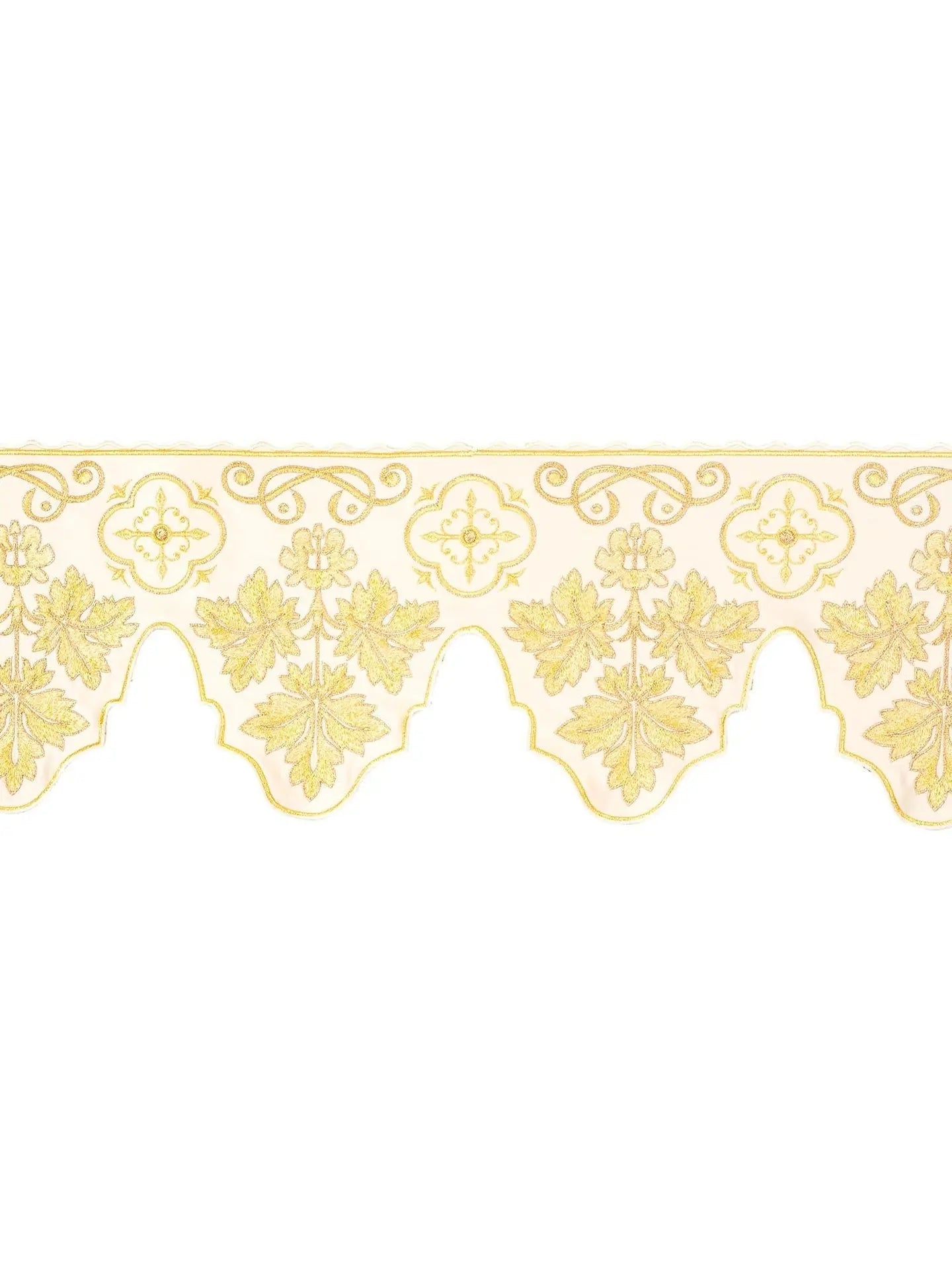 Metre with front embroidery Ecru cross