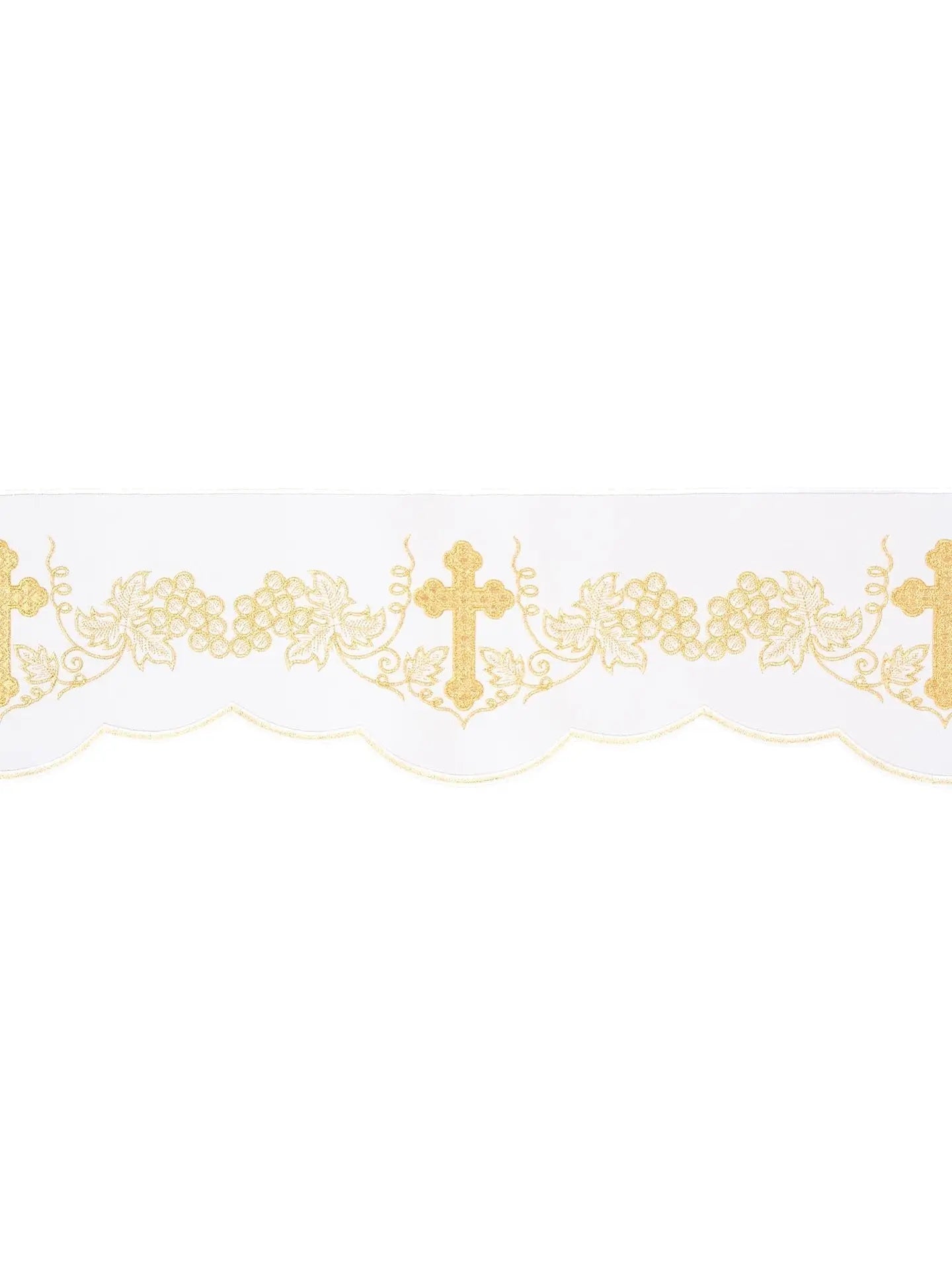 Metre with Cross and Grapes front embroidery White