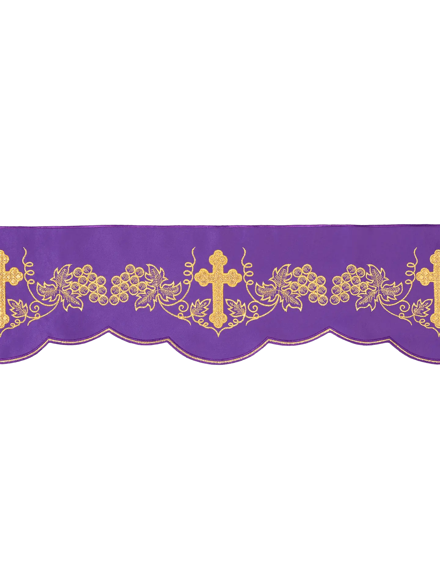 Metre with Cross and Grapes front embroidery Purple