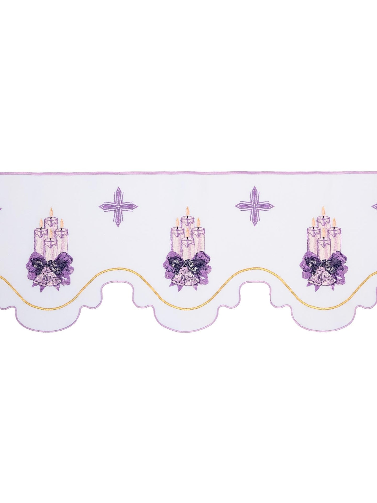 Metraż z haftem czołowym z motywem Adwentowym Biały