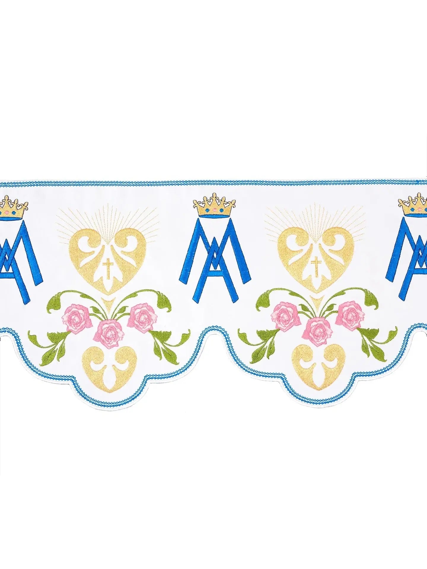 Metre with front embroidery with Marian motif White