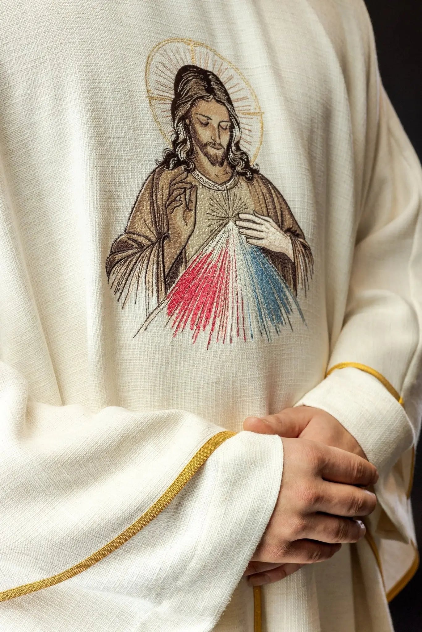 Ecru Chasuble with Image of the Merciful Jesus