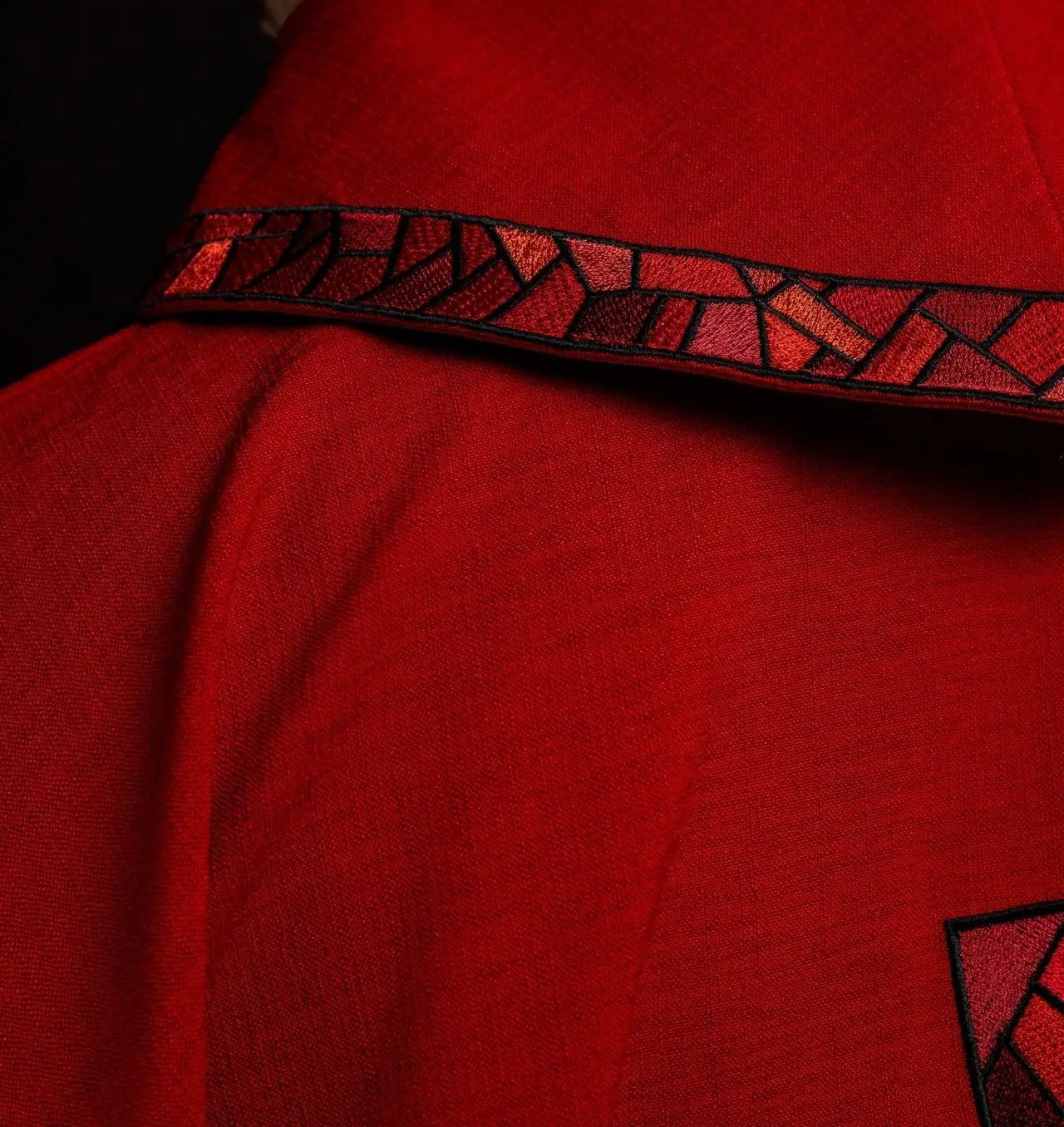 Embroidered chasuble Red with Cross Mosaic