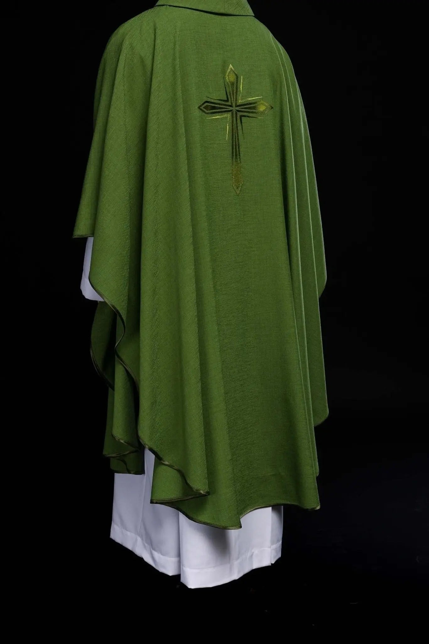 Embroidered chasuble in green