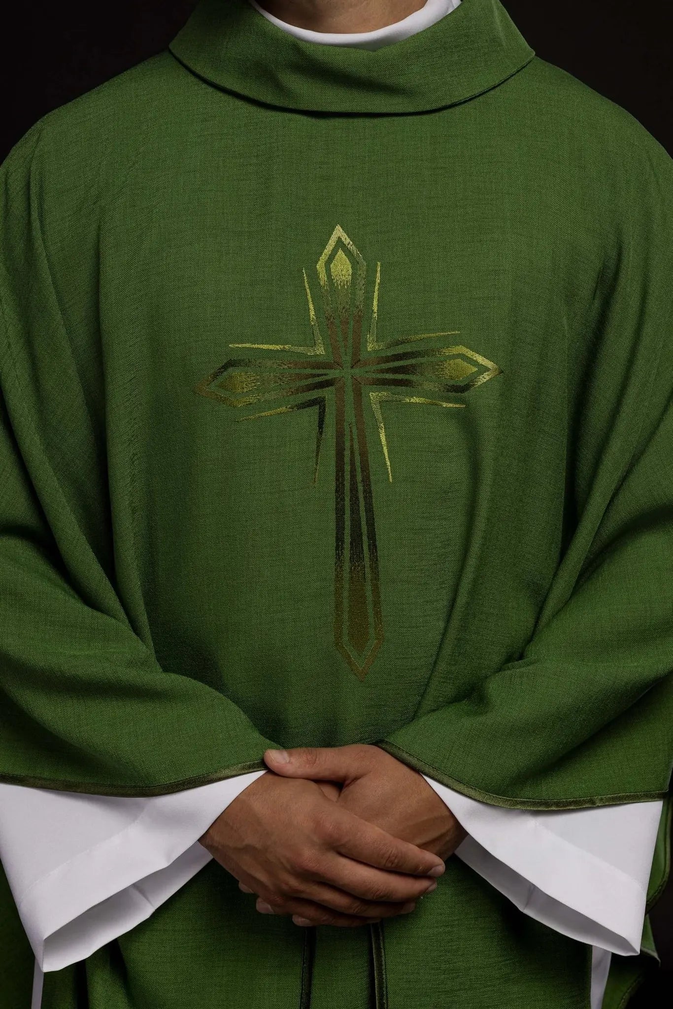 Embroidered chasuble in green
