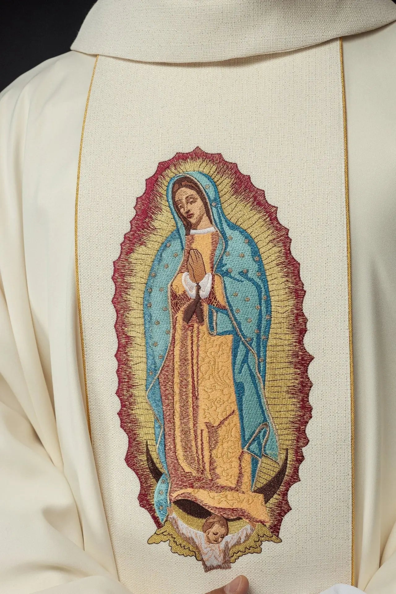 Embroidered chasuble with the image of Our Lady of Guadalupe