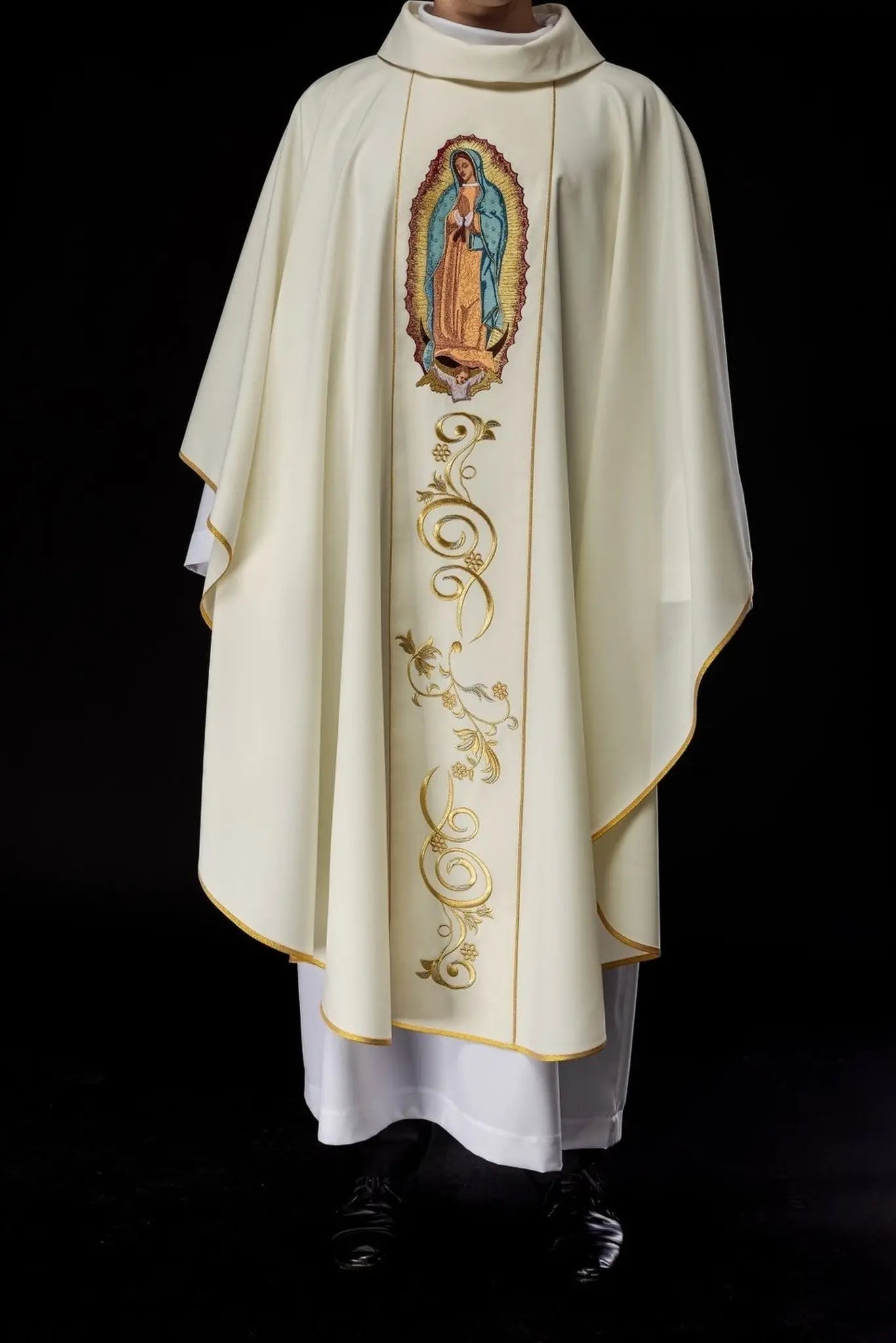 Embroidered chasuble with the image of Our Lady of Guadalupe