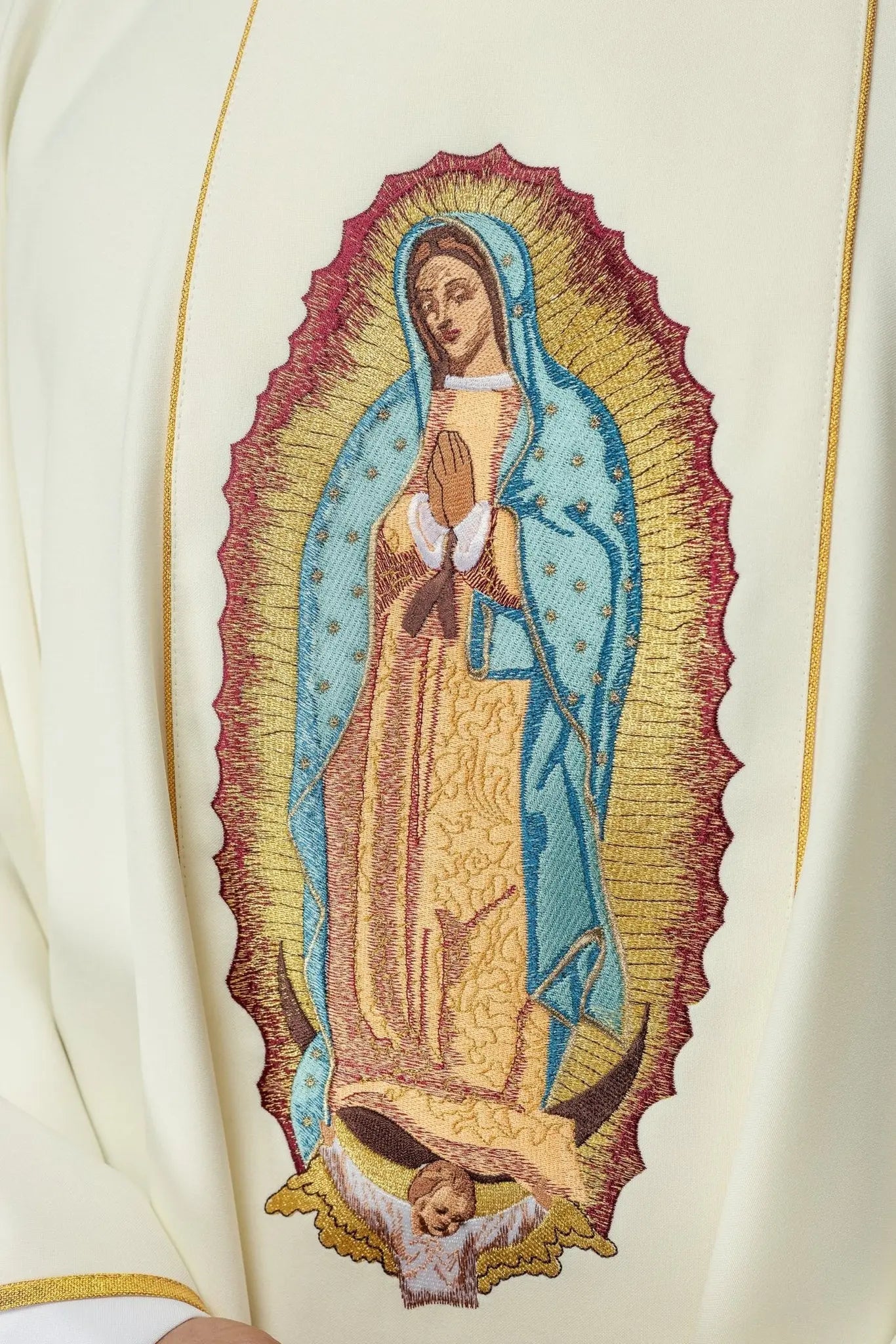 Embroidered chasuble with the image of Our Lady of Guadalupe