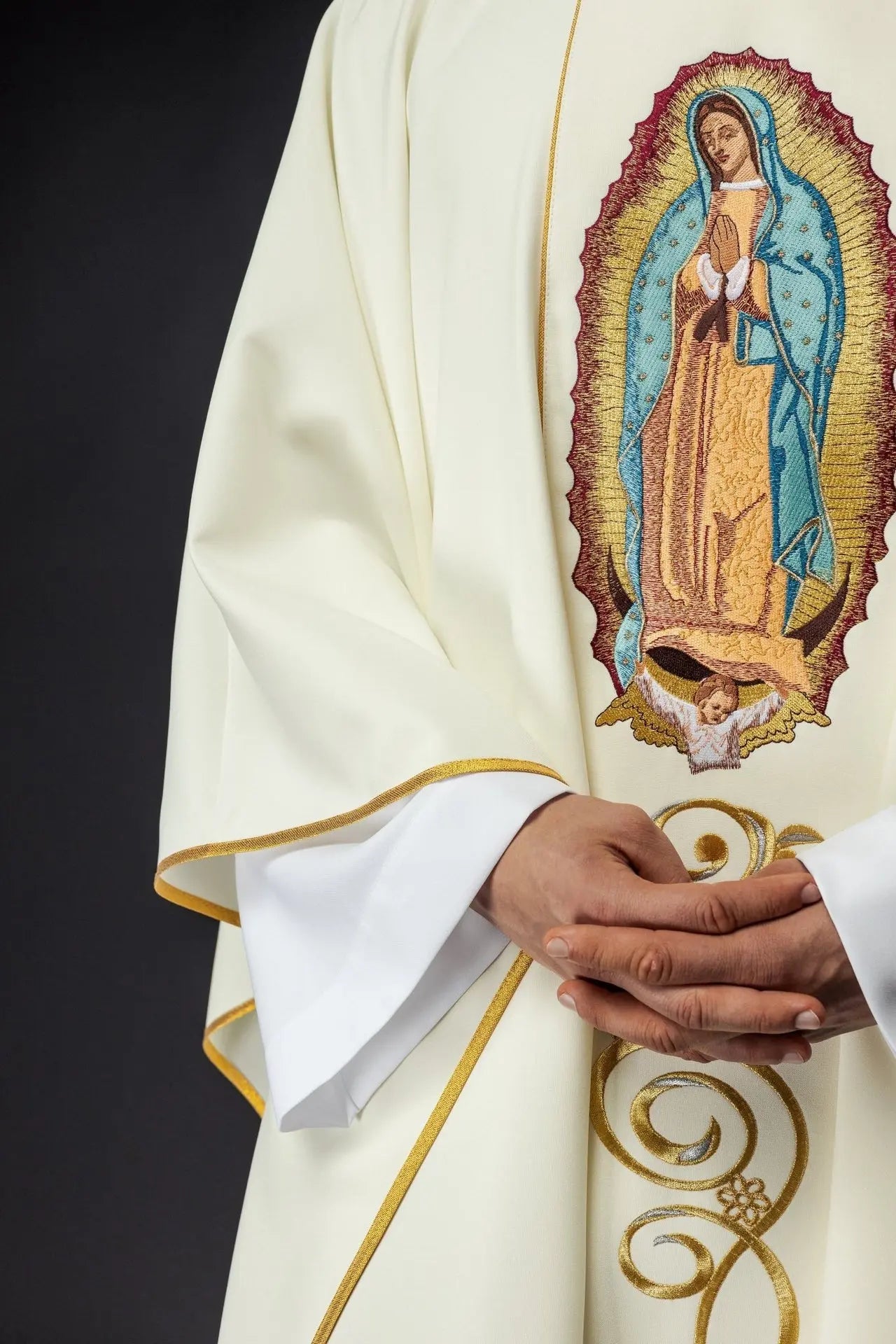 Embroidered chasuble with the image of Our Lady of Guadalupe