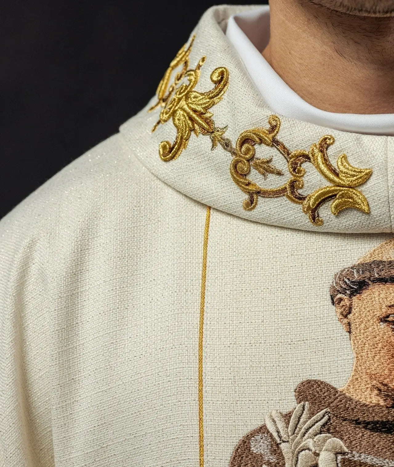 Embroidered chasuble with the image of Saint Anthony