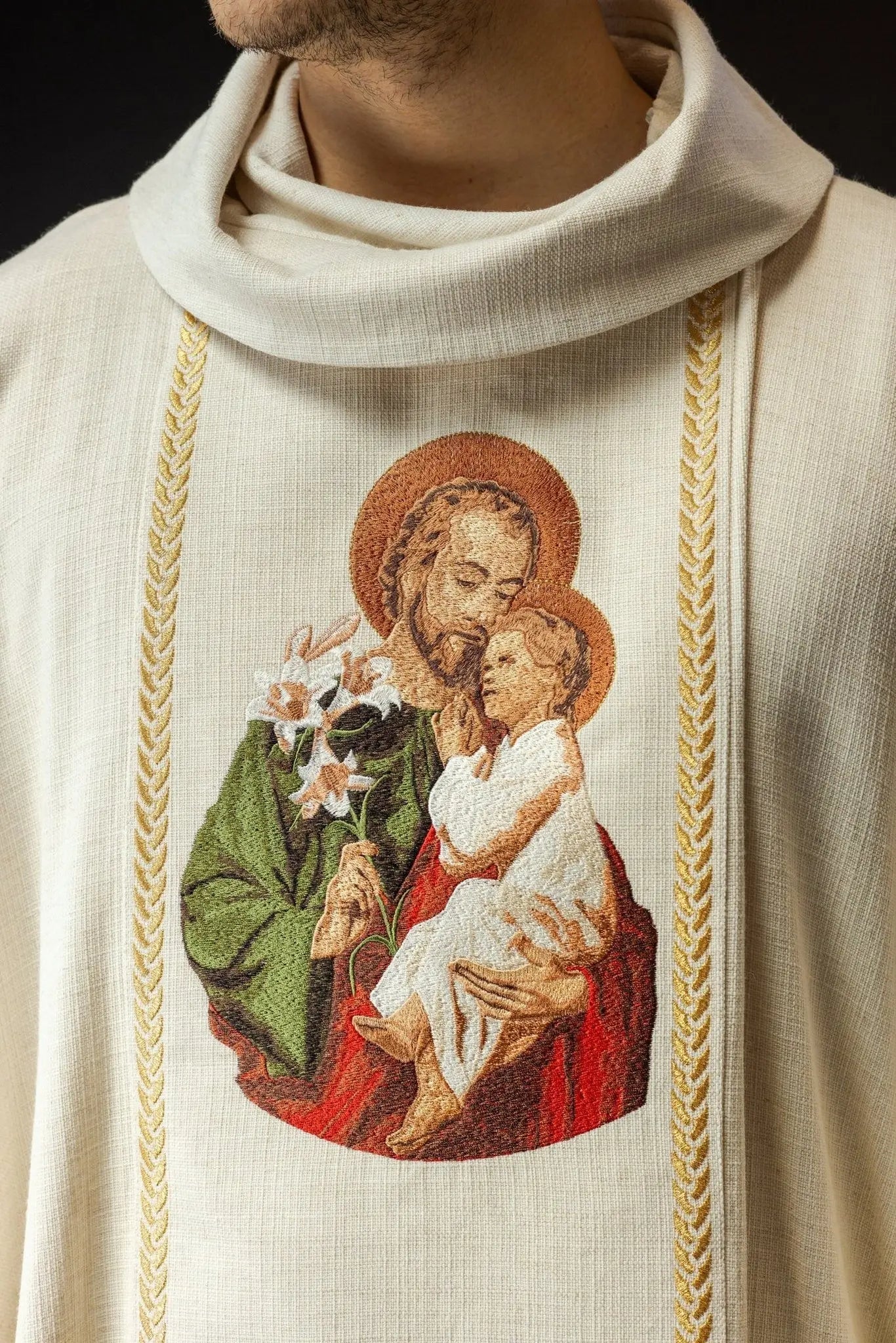 Embroidered chasuble with the image of St. Joseph