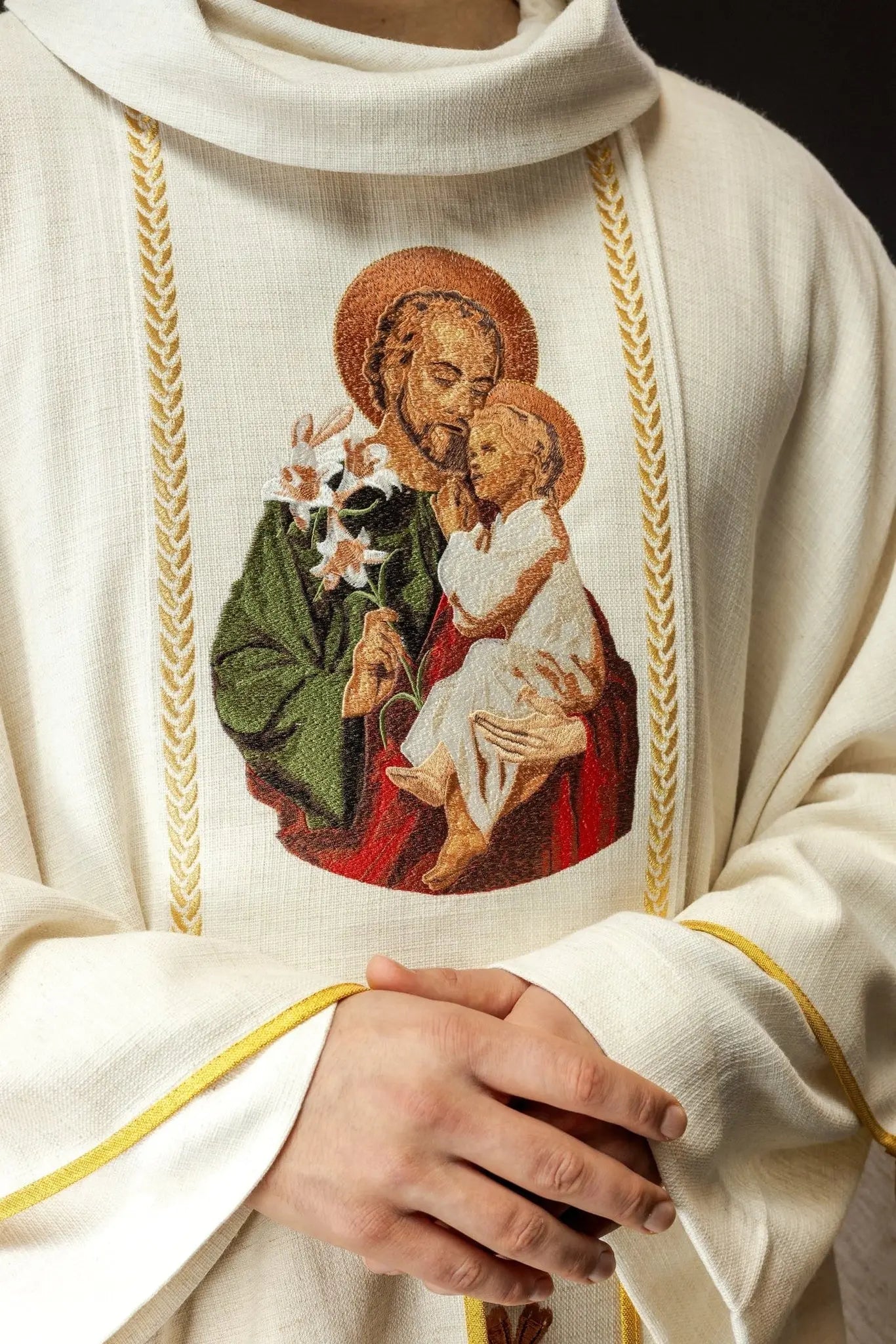 Embroidered chasuble with the image of St. Joseph