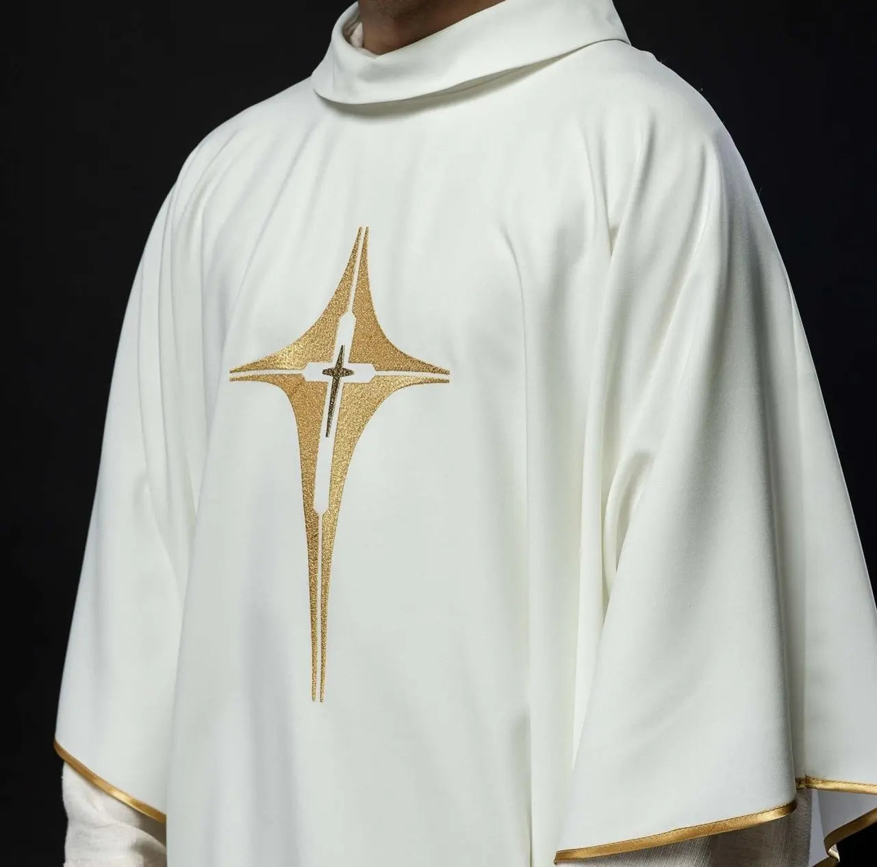 Embroidered chasuble with cross design