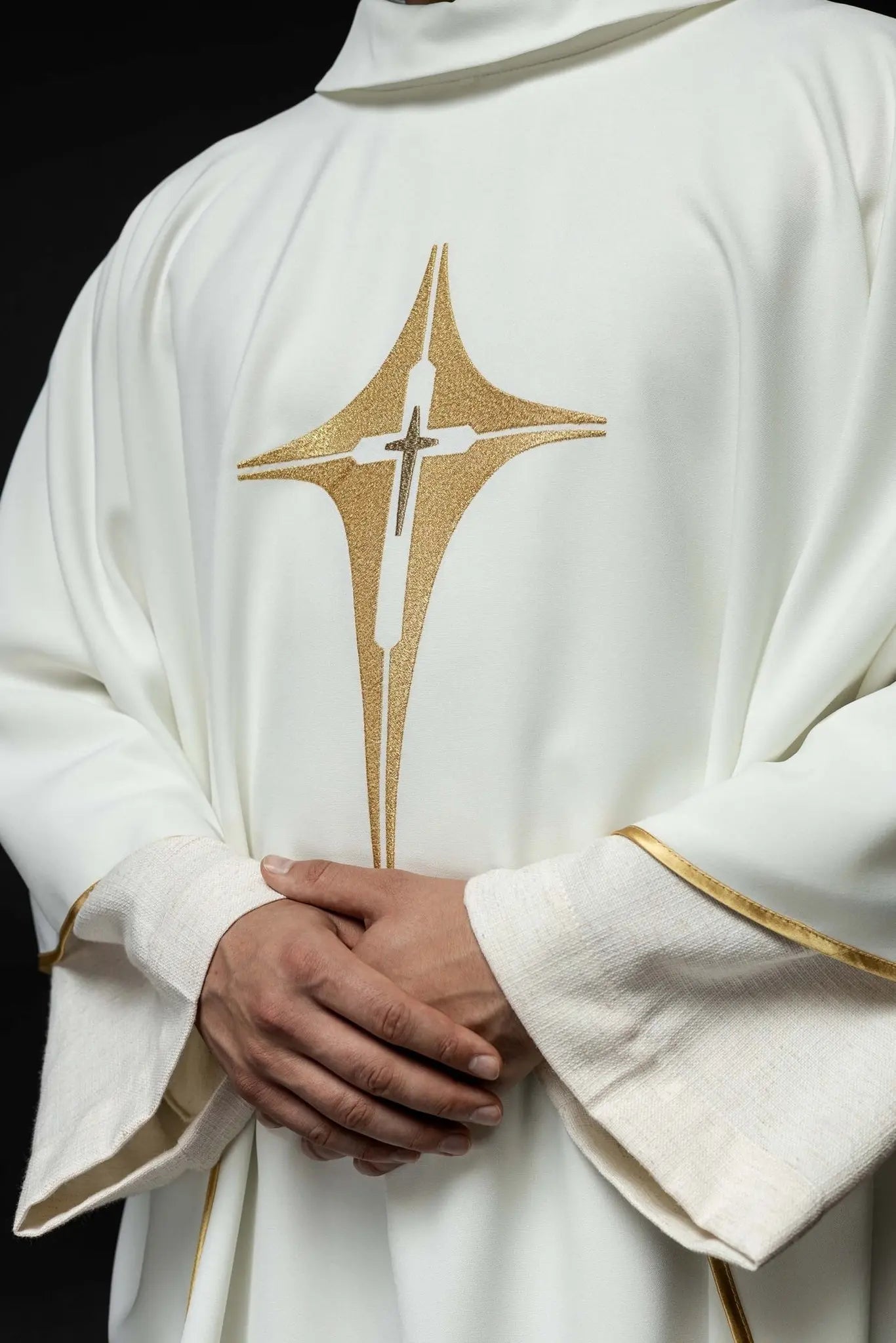 Embroidered chasuble with cross design