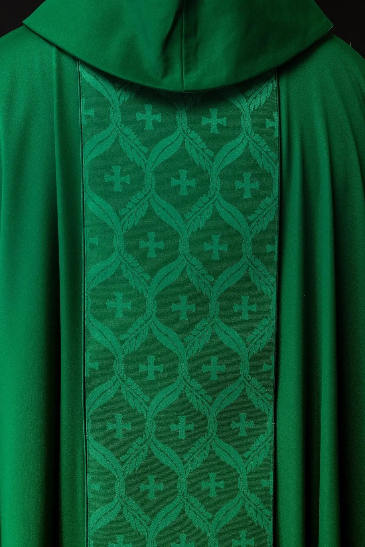 Green Chasuble with Jacquard Cross Band