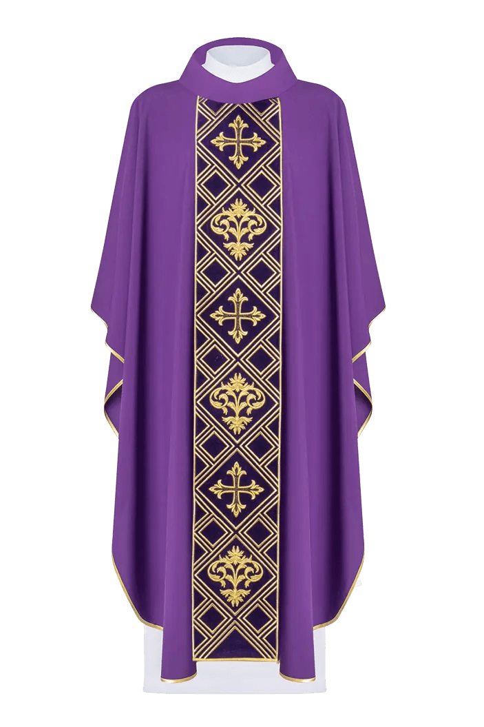 Ornate Embroidered Cross Purple Wide Decorative Belt - HAFTINA ATELIER