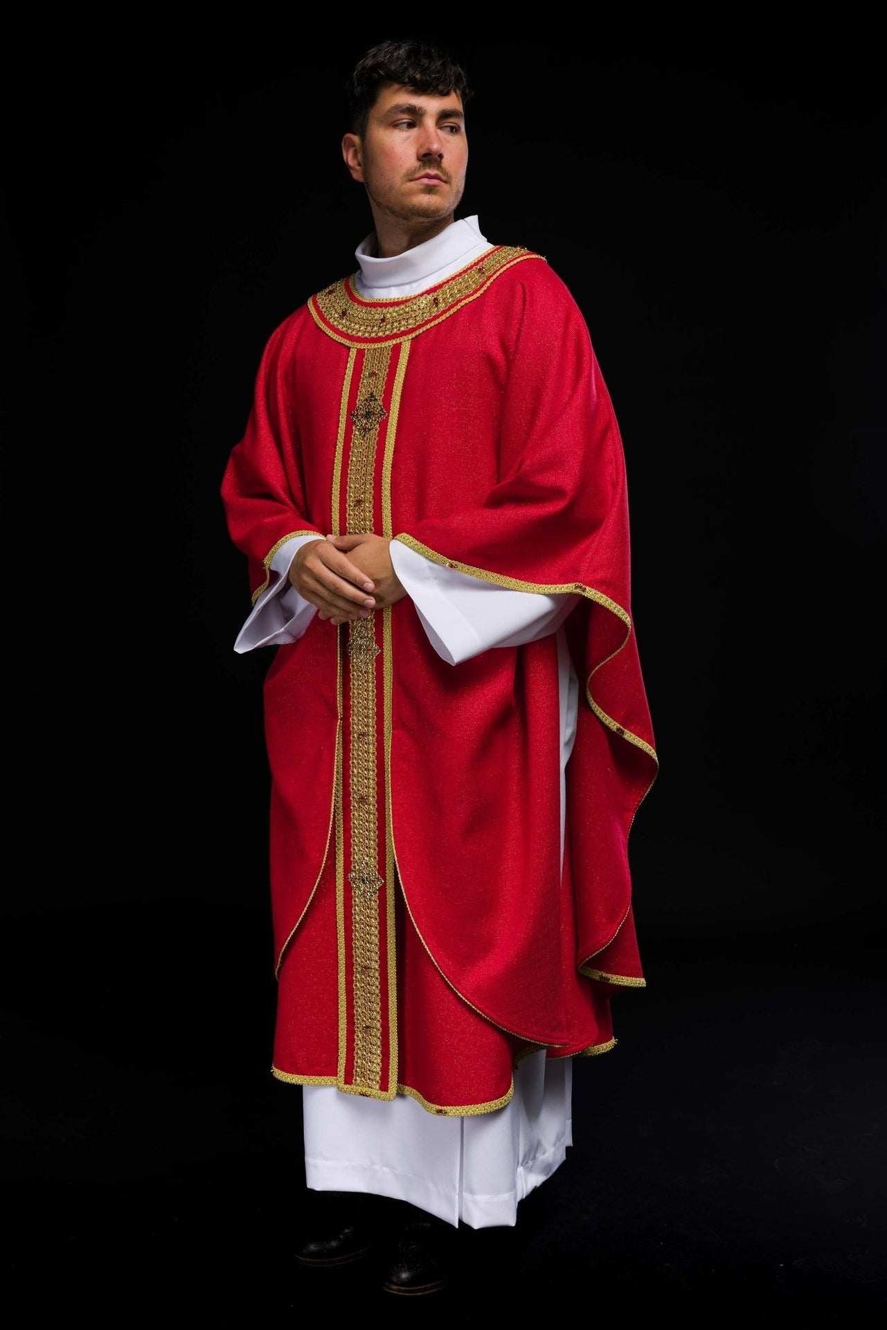 Ręcznie wykonany ornat z naturalnymi kamieniami Handmade 7001