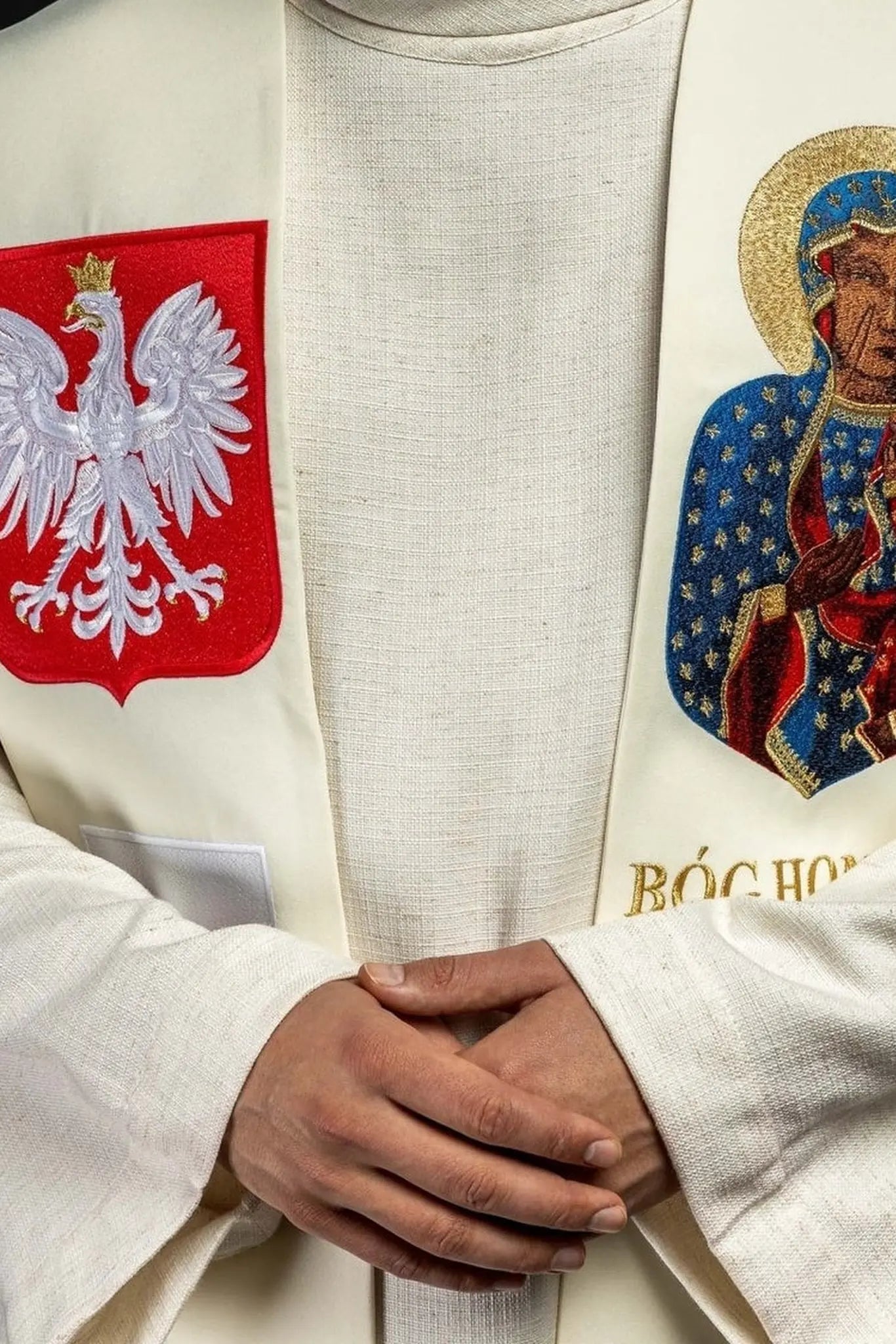 Stuła haftowana Matka Boska Częstochowska