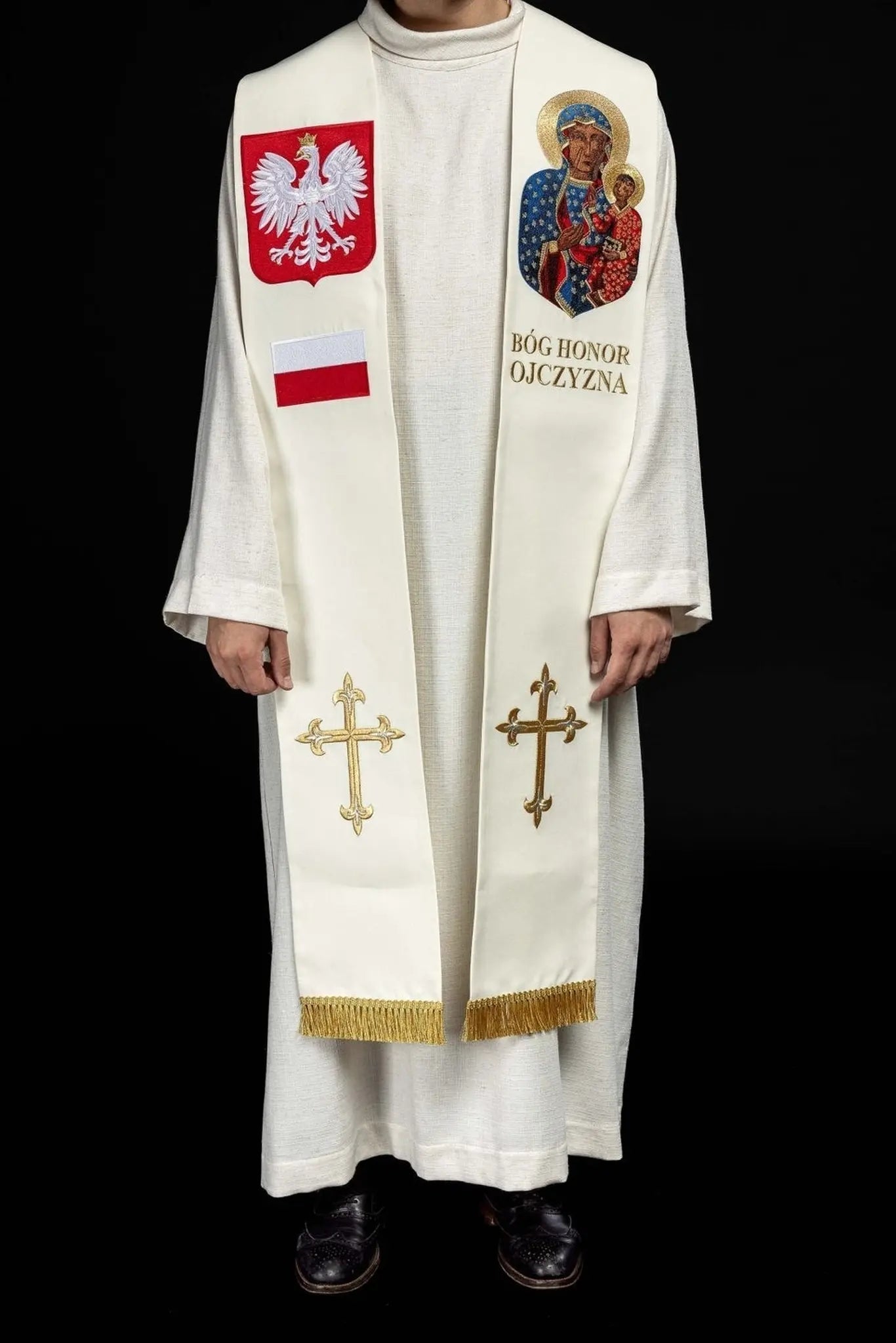 Stuła haftowana Matka Boska Częstochowska