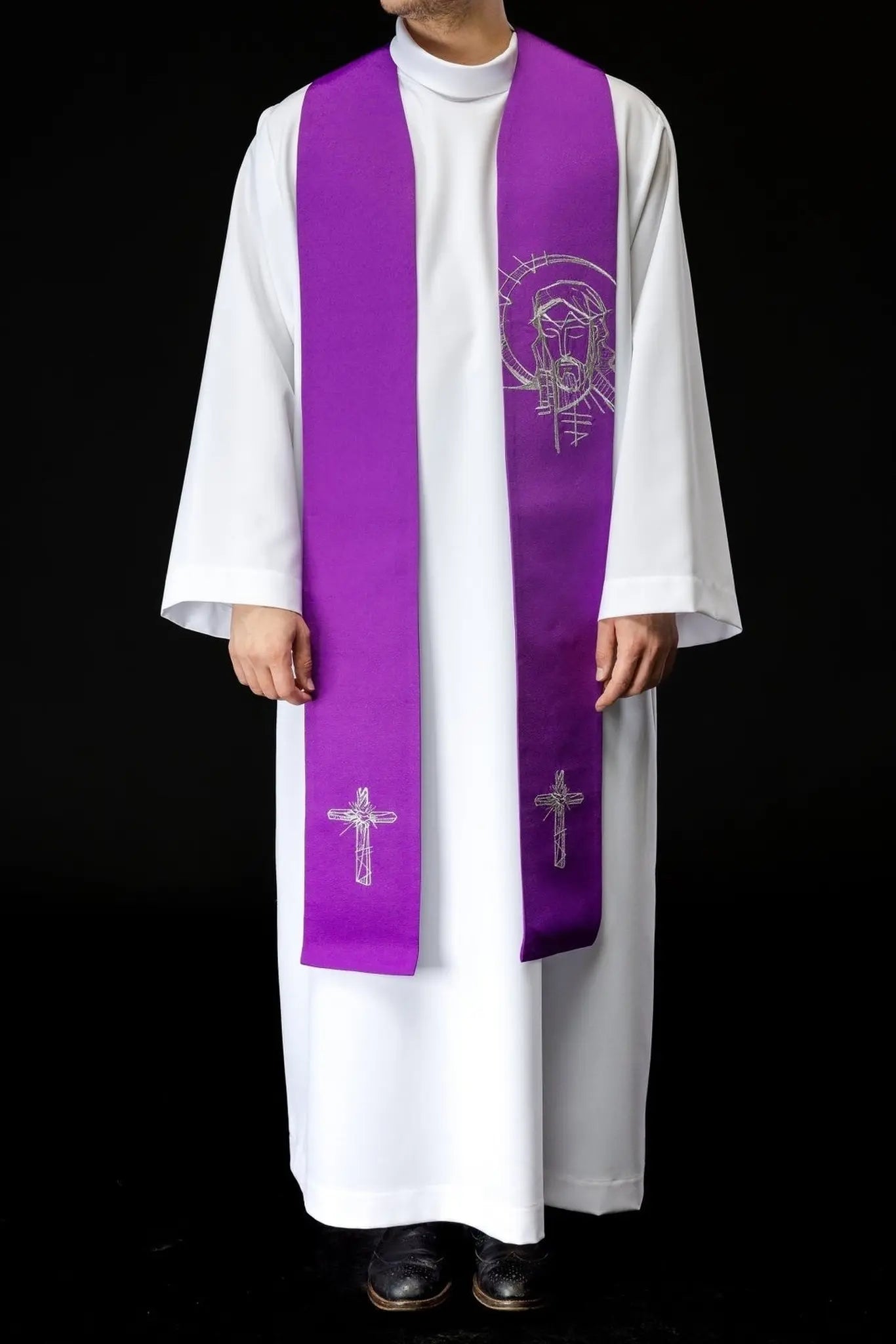 Embroidered stole for Lent with Jesus