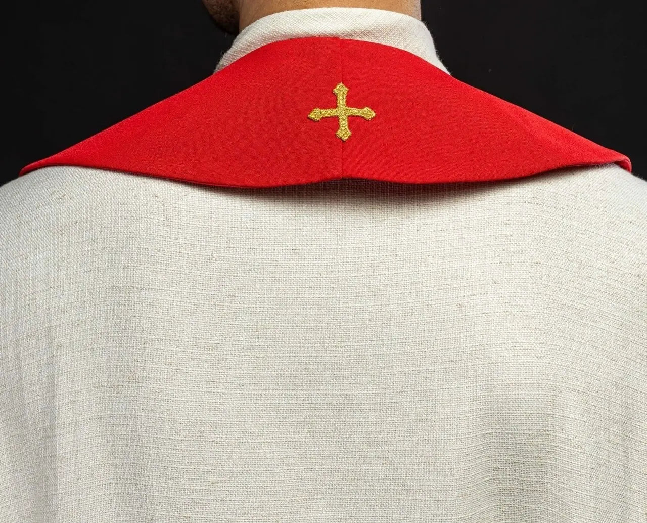 Embroidered priest's stole IHS Red