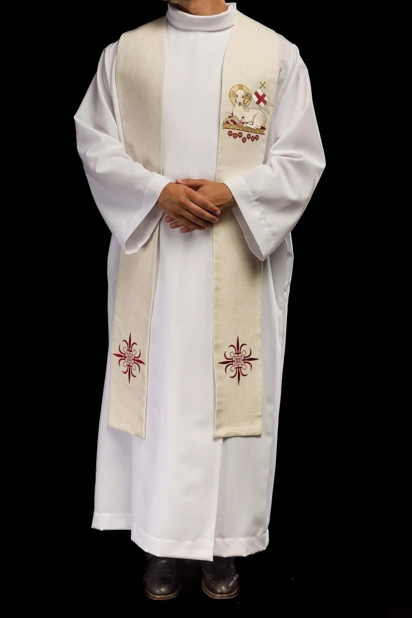 Easter stole with embroidered Lamb of God Easter