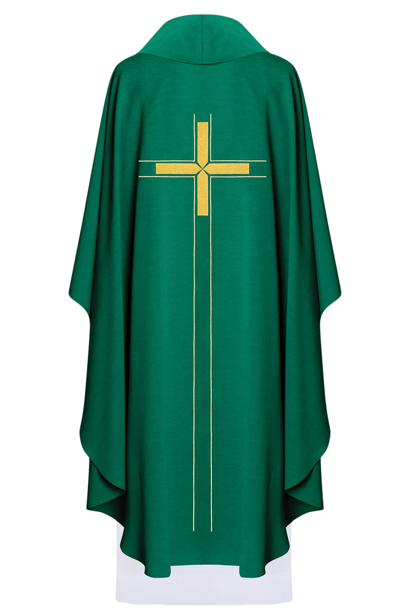 Zielony ornat liturgiczny haftowany w minimalistycznym wzorze