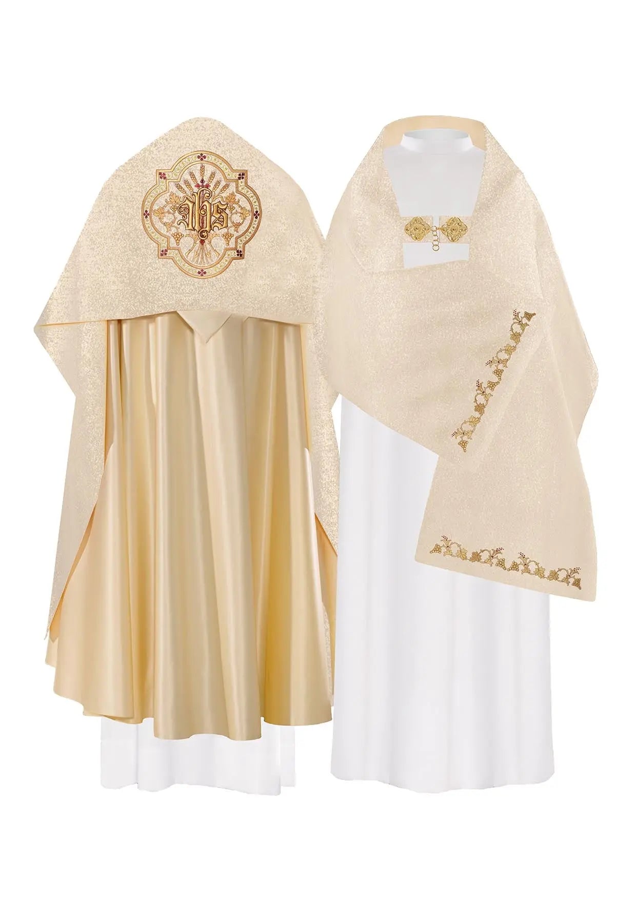 Złoty welon liturgiczny haftowany IHS