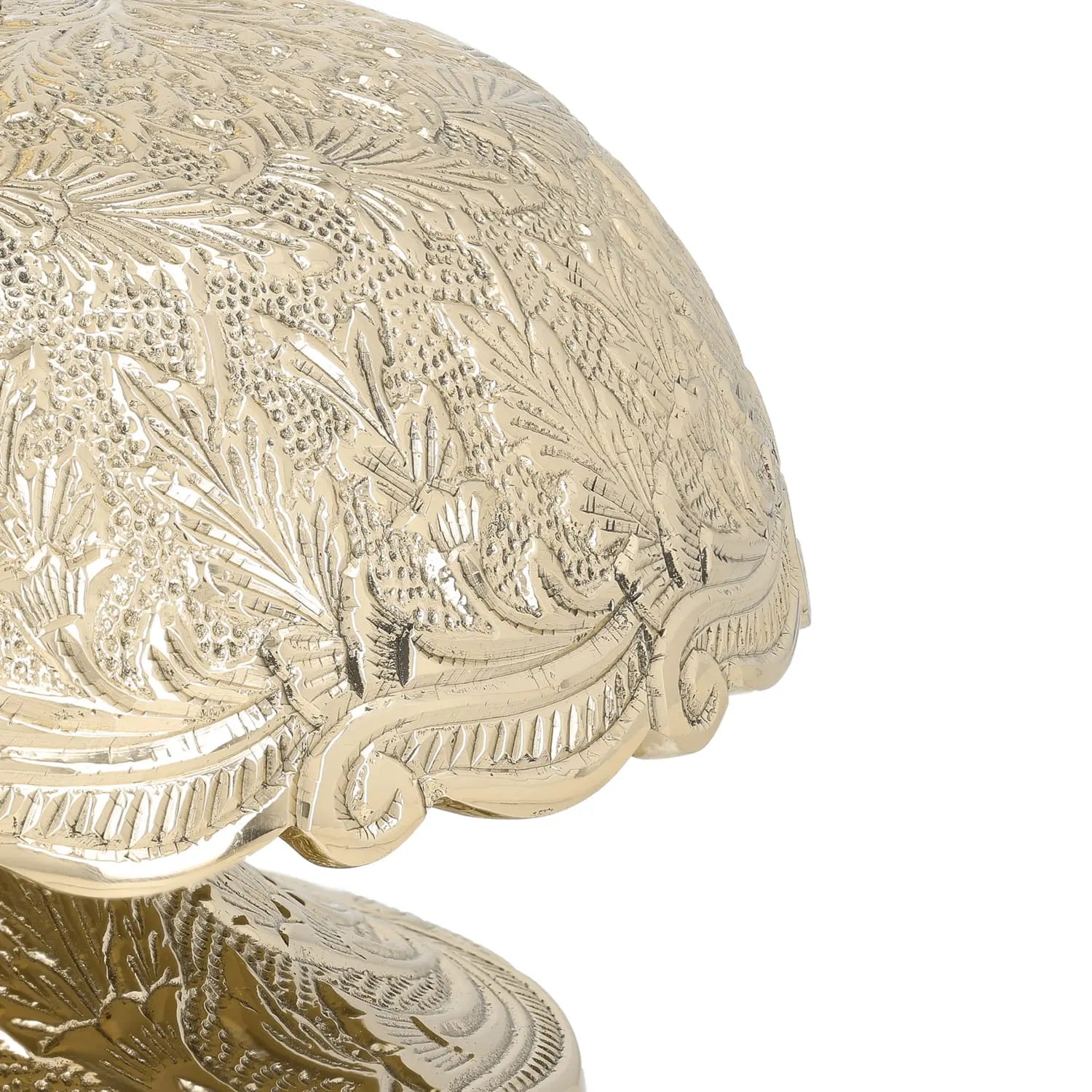 Ornate Brass Gong with Wooden Mallet