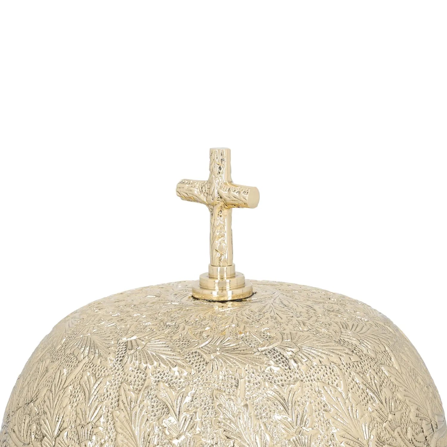 Ornate Brass Gong with Wooden Mallet