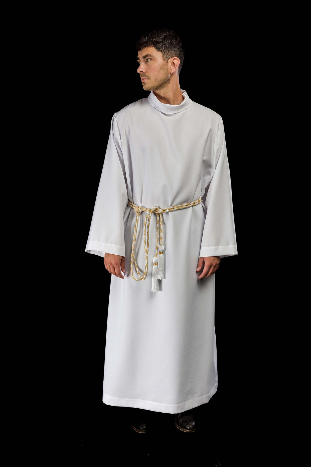 Cingulum liturgiczne biało-złote premium